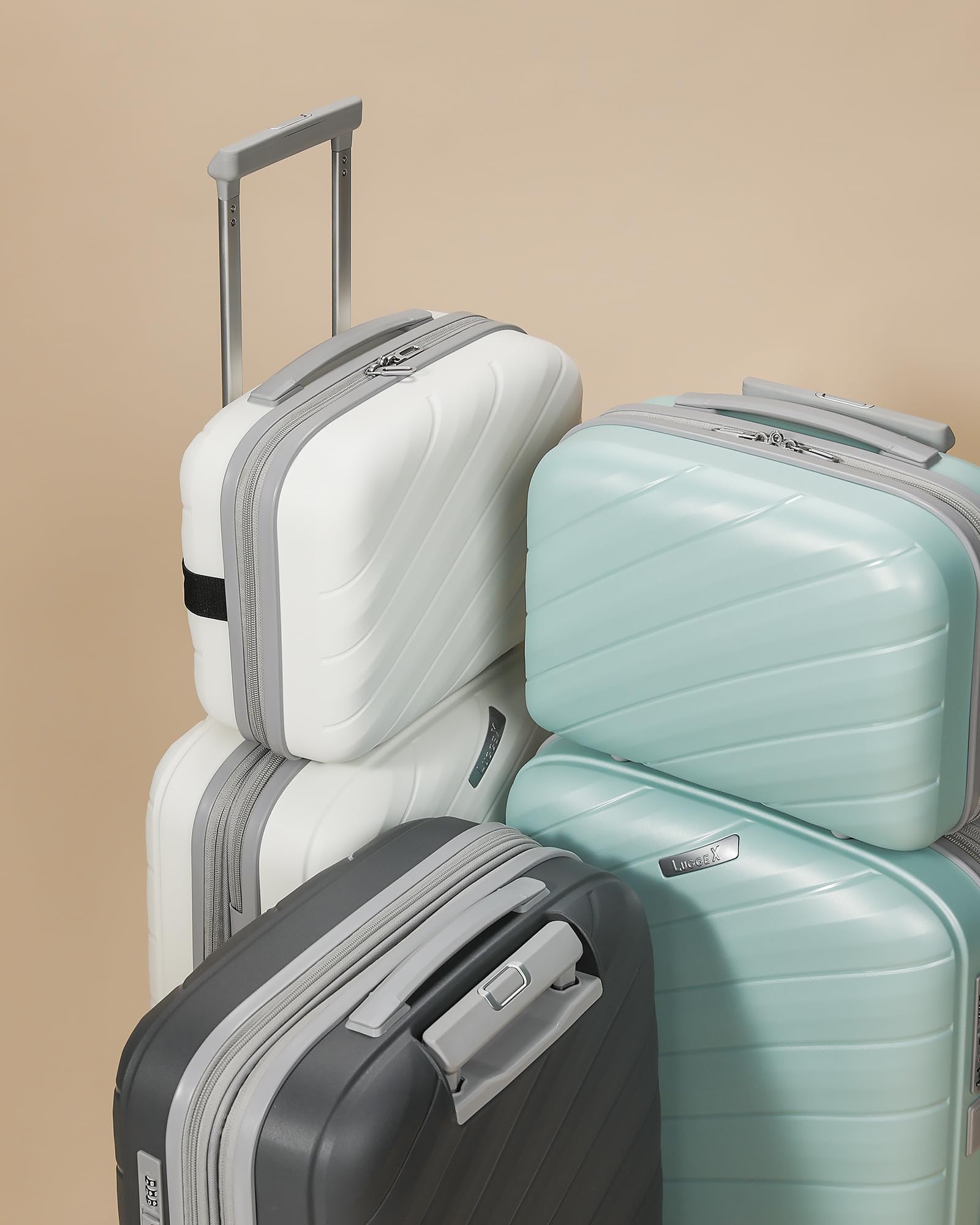 LUGGEX 2-Piece Lightweight Carry-On Luggage Set with 360° Spinner Wheels (14