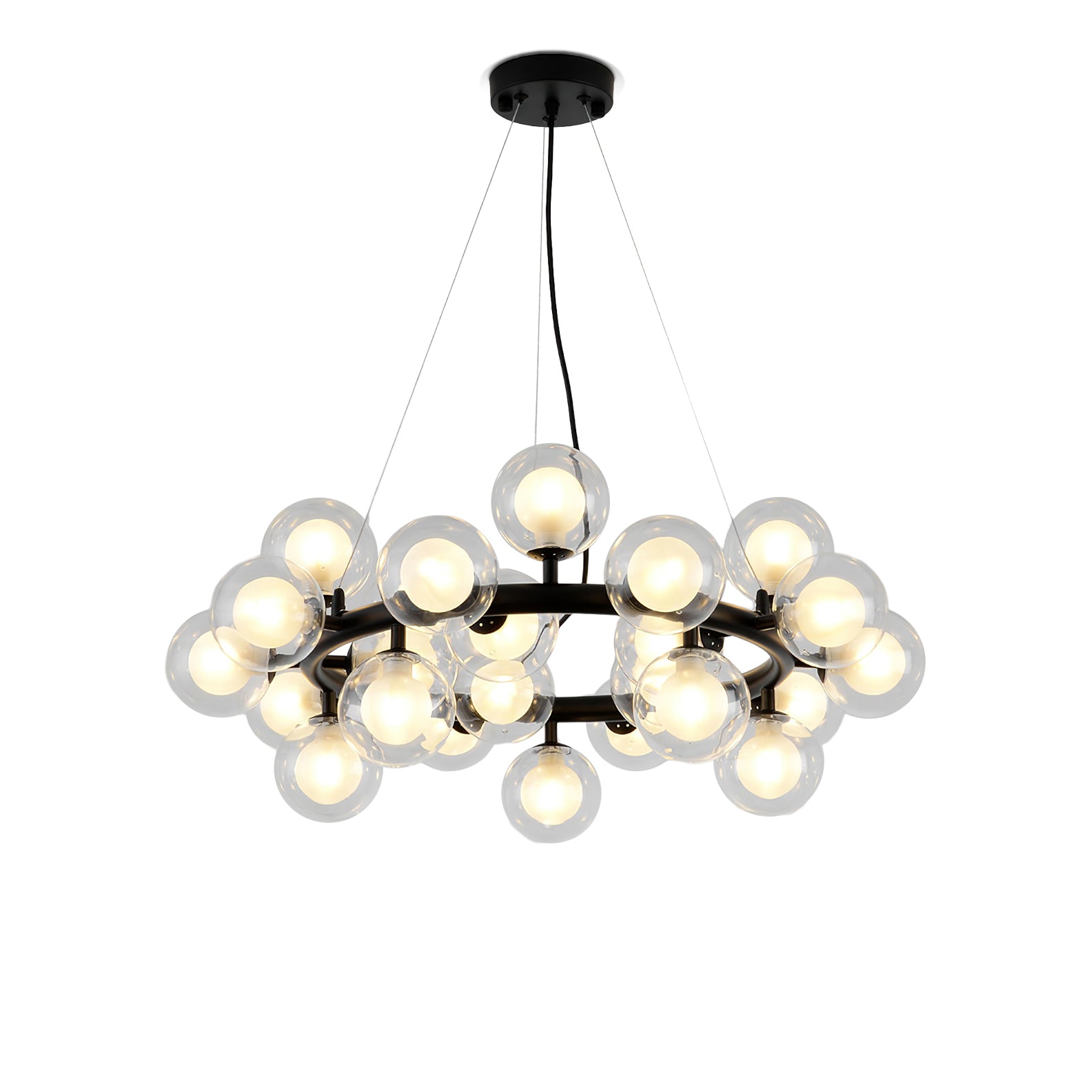 Stylish Bubble Ball Chandelier - Modern Crystal Glass Pendant Light Fixture for Dining Room, Bedroom & Living Room Decor | Perfect for Home, Hotel and Wedding Venue Lighting