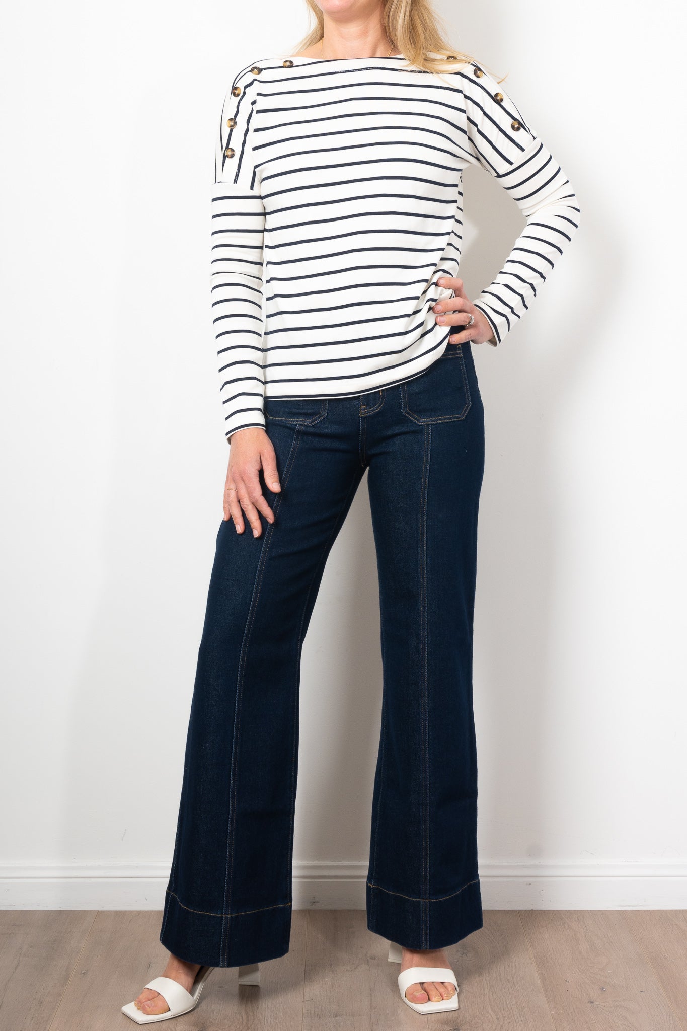 Kireina Juliette Striped Women's Tops - Casual Short Sleeve Blouse for Summer Outfits & Beach Wear