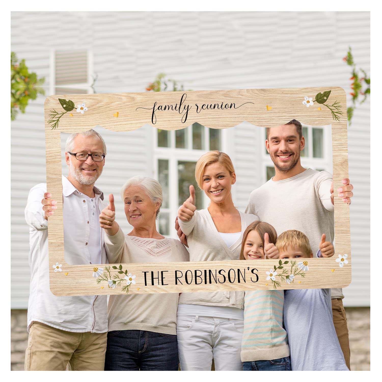Custom Honey Bees Family Reunion Photo Frame - Personalized Beehive Photo Booth Prop for Weddings, Birthdays & Anniversaries - Paper Wall Decor for Home & Events
