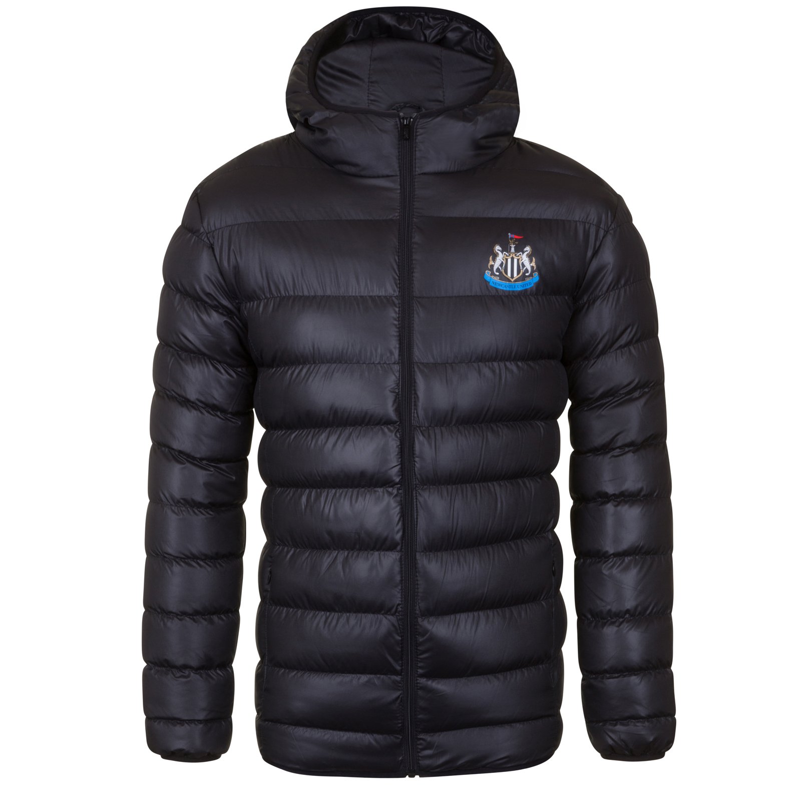 Newcastle United FC Official Men's Quilted Hooded Winter Jacket - Soccer Fan Gift, Warm Football Outerwear for Matchdays & Cold Weather