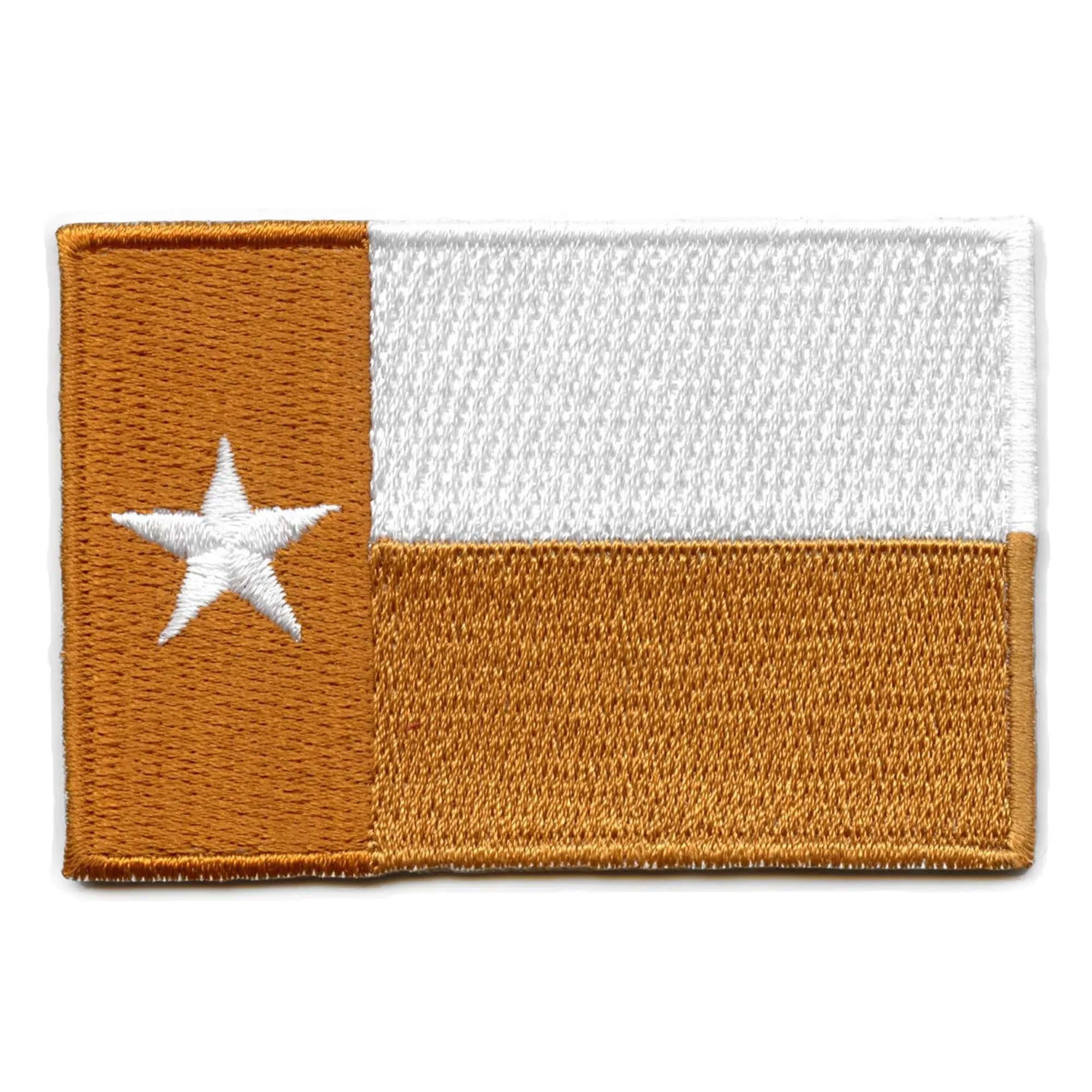 Texas Flag Patch - Burnt Orange Embroidered Iron-On for College Football Fans | Perfect for Jerseys, Hats & Backpacks