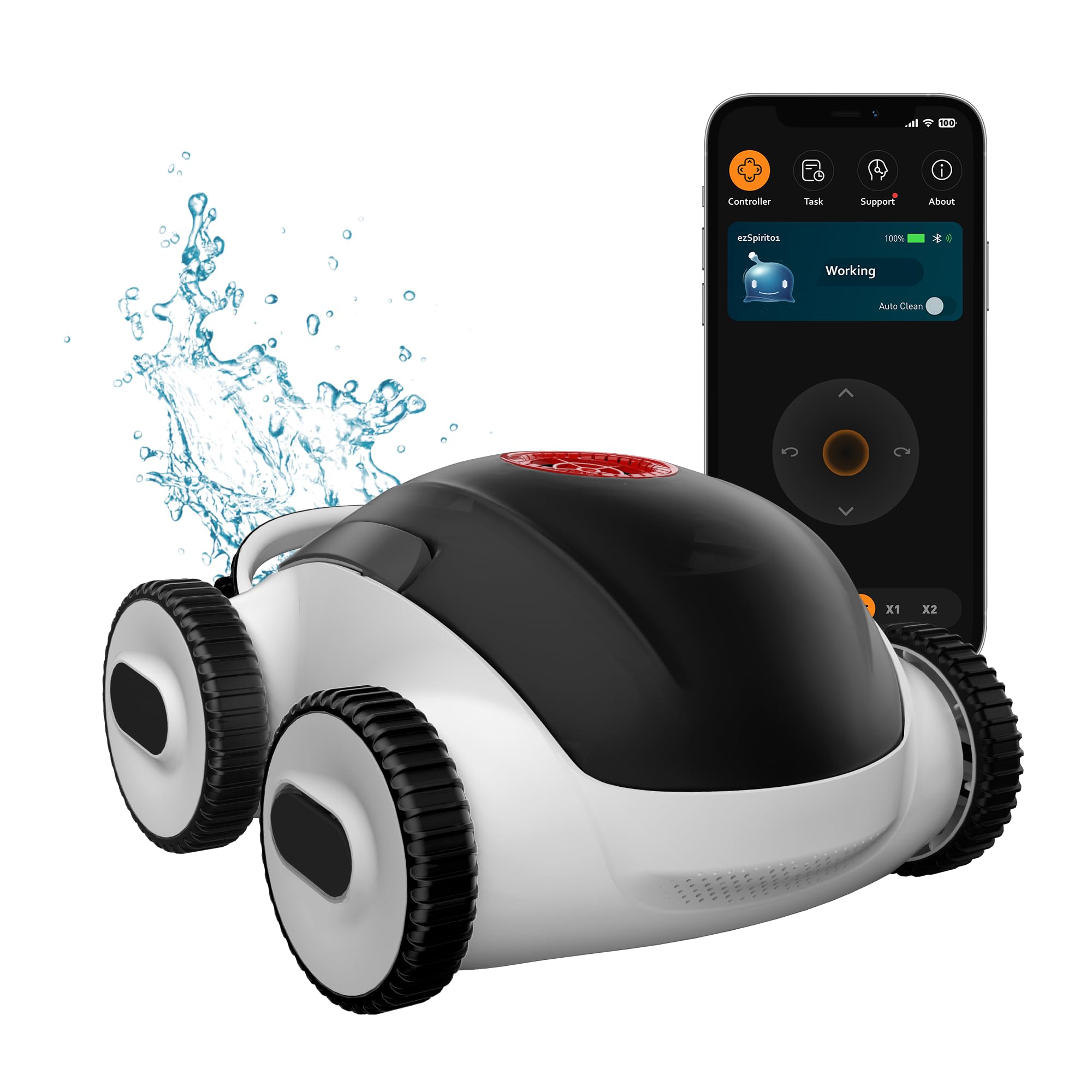 Best Cordless Robotic Pool Cleaner with App Control - 240 Min Runtime, Ultra-Fine Dual Filtration for Above/In-Ground Pools up to 1,100 Sq.ft - Perfect for Weekly Pool Maintenance & Quick Cleanups