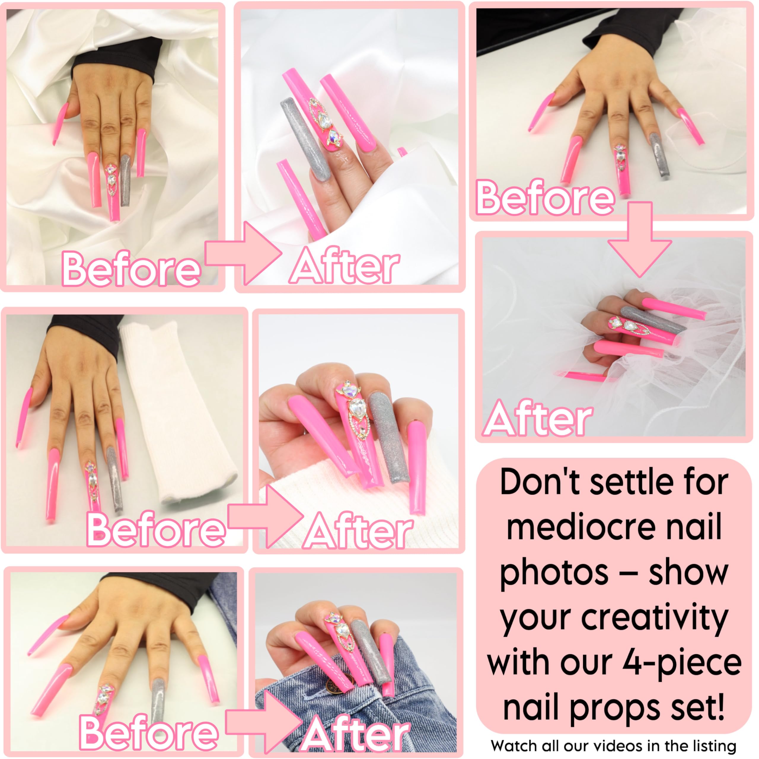 Professional Nail Photo Background Mat for Nail Art - High-Quality Nail Tech Supplies for Salon, Instagram & Social Media Photography