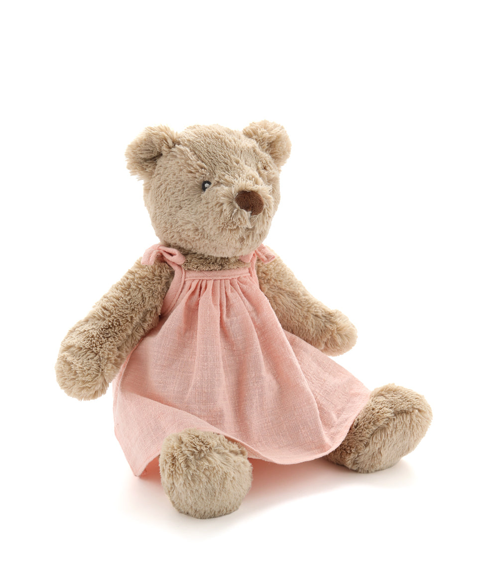 Personalized Honey Bear Baby Dress - Soft Pink Cotton Outfit for Girls | Perfect for Birthday Parties, Photo Shoots & Special Occasions
