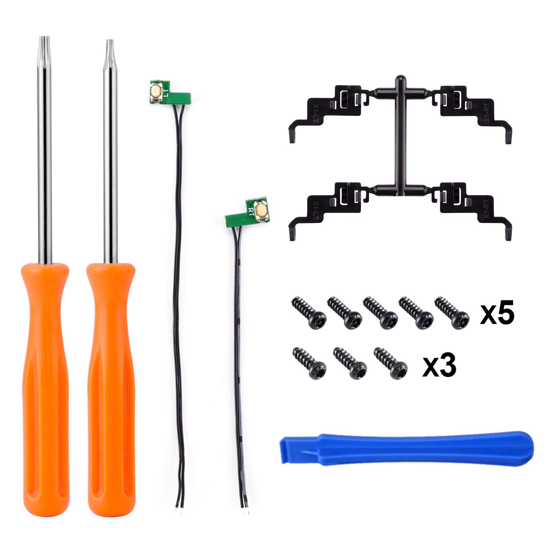 eXtremeRate Clicky Hair Trigger Kit for Xbox One X/S Controller - LT RT Shoulder Buttons Upgrade with Flashshot Trigger Stop Flex Cable (Model 1708 X1MD001) - Perfect for Competitive Gaming & Fast-Paced Action