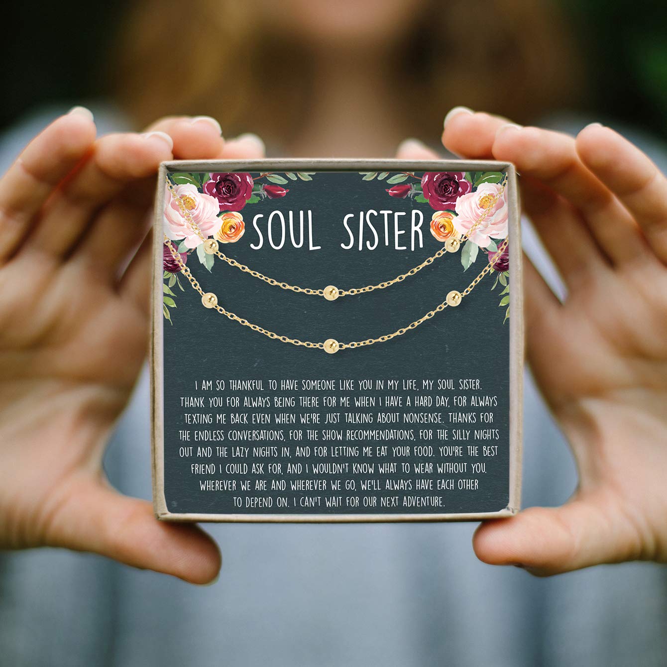 Dear Ava Soul Sisters Bracelet Set - Best Friend Gift Jewelry for Long Distance Friendship, Inspirational Quotes, Friends Forever - Heartfelt Card & Jewelry Gift for Birthday, Holidays & Special Occasions (Set of 2 Dot Bracelets) - Perfect for Sisterhood Bonding, BFF Gifts & Meaningful Moments