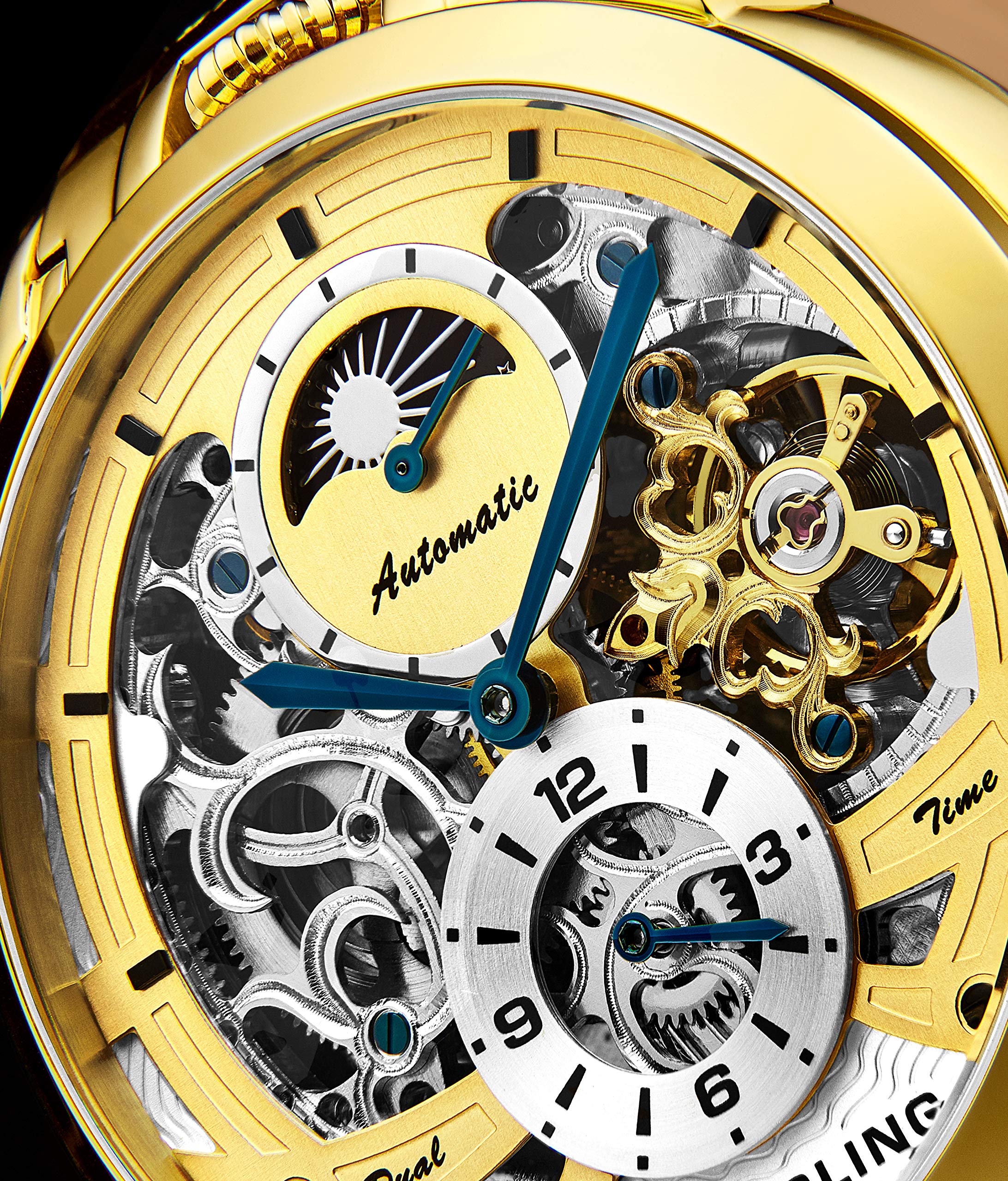 Stuhrling Original Men's Automatic Skeleton Watch - Luxury Leather Dress Watch with Stainless Steel Case - Self-Winding Mechanical Analog Watch for Men | Perfect for Business, Formal Events & Everyday Wear