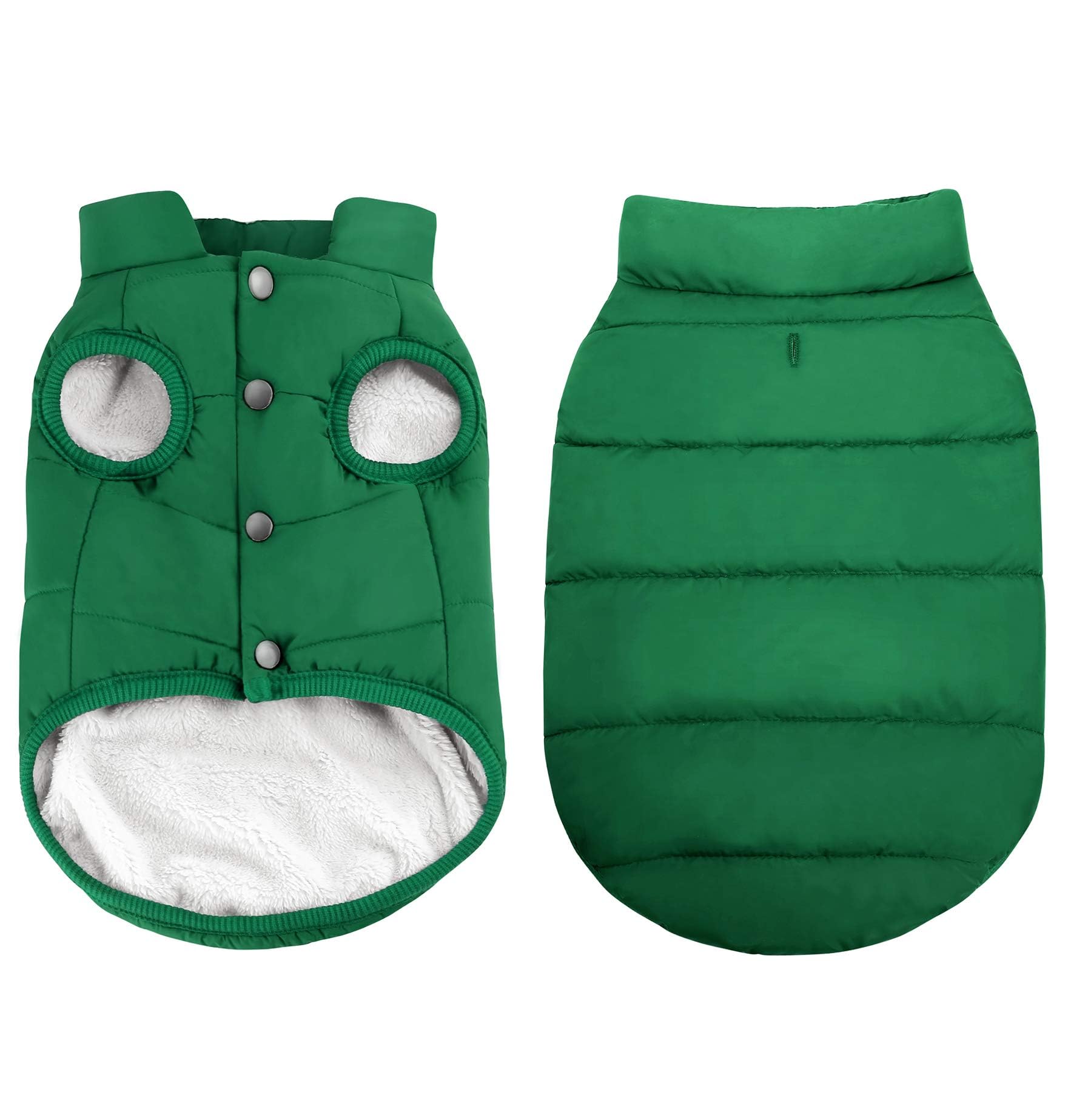 ASENKU Windproof & Waterproof Dog Winter Coat - Fleece Lined Warm Dog Jacket for Cold Weather - Small Medium Large Dog Vest (M, Green) - Perfect for Outdoor Walks, Hiking & Winter Adventures