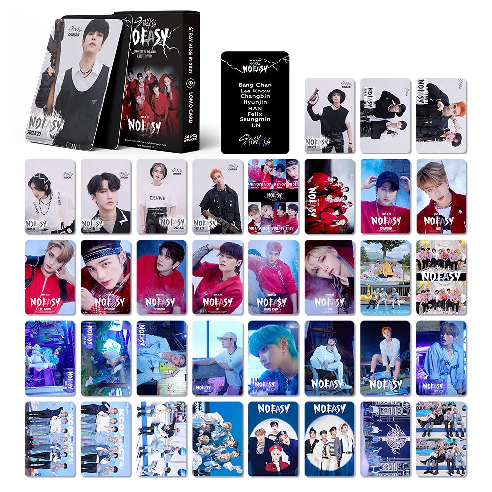 Stray Kids Noeasy Album Lomo Photo Cards Set - 54 Collectible Kpop Idol Group Postcards (3.34x2.12 Inch, White) | Perfect for Kpop Fans, Album Collectors & Scrapbooking