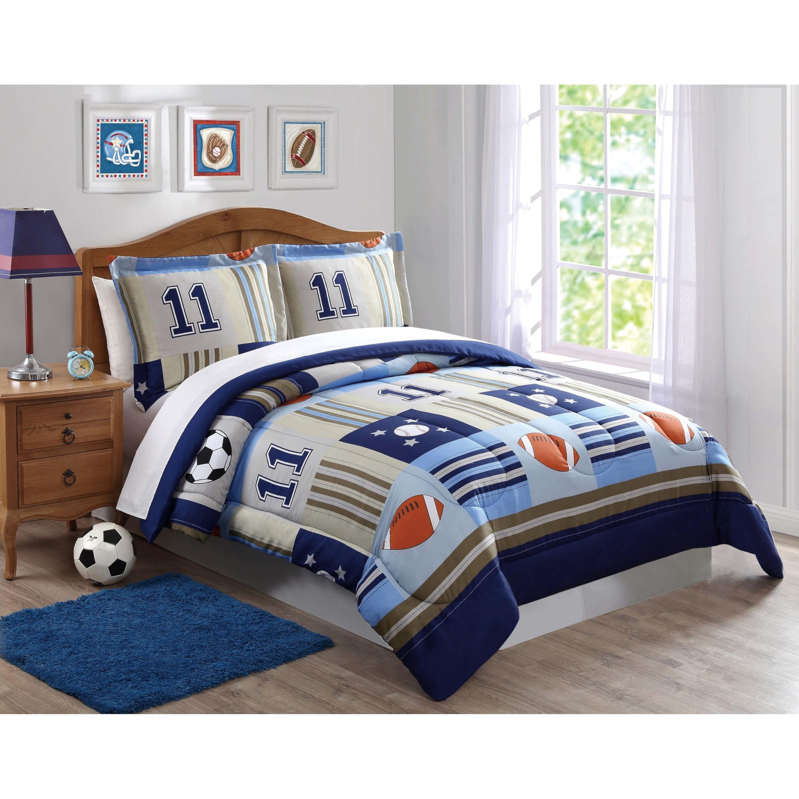 Premium Denim & Khaki Twin Comforter Set - Soft Bedding for Teens & Dorms - Perfect for College Rooms, Guest Beds & Cozy Sleep
