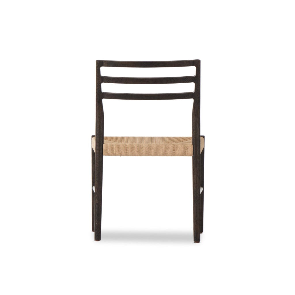 Glenmore Woven Dining Chair - Light Carbon Finish - Modern Rattan Side Chair for Indoor/Outdoor Dining Room, Patio, or Kitchen Decor