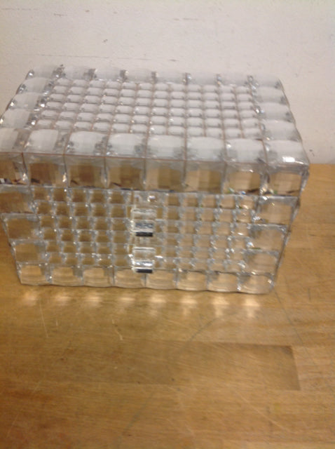 10-Piece Clear Glass Storage Box Set with 2 Drawers - Perfect for Organizing Jewelry, Crafts & Office Supplies
