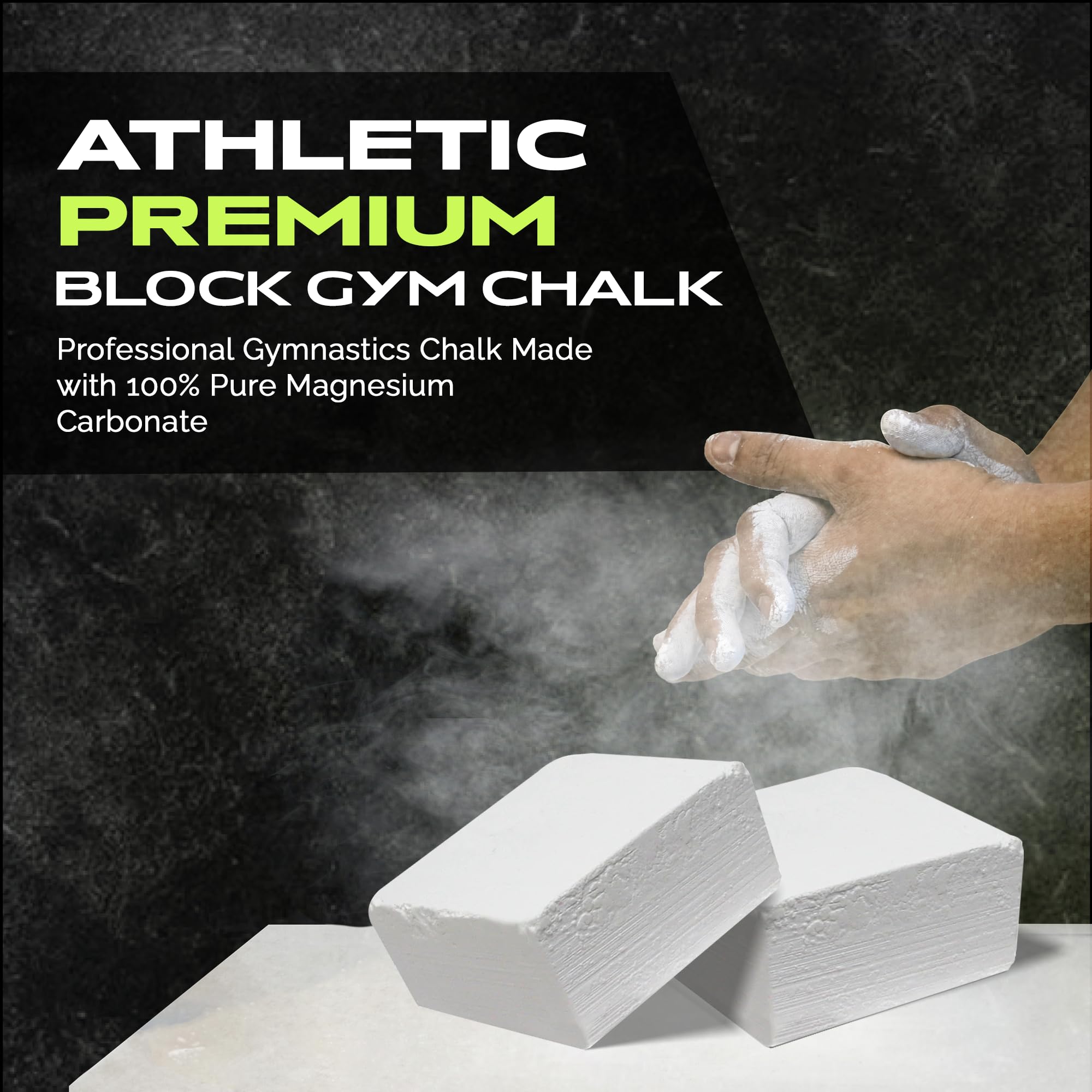 Premium Gym Chalk Block (2oz) - Magnesium Carbonate Athletic Chalk for Stronger Grip | Weightlifting, Gymnastics, Rock Climbing, CrossFit | Non-Slip Workout Chalk for Better Performance & Safety