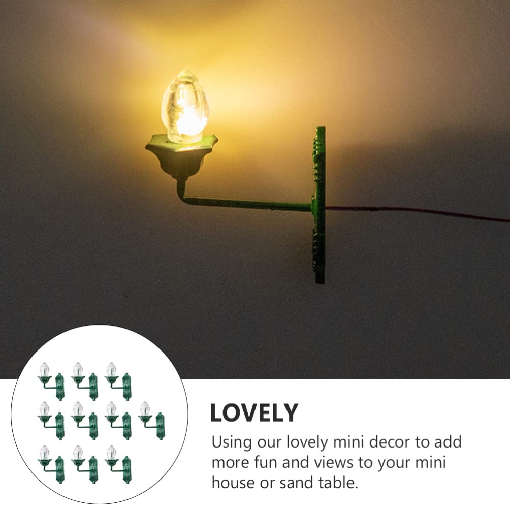 GANAZONO 10PCS Miniature Wall Sconce Lights - LED Dollhouse Lighting, Model Railway Accessories, Tiny Wall Lamps for DIY Home Decor, Mini Furniture Ornaments - Perfect for Dollhouse, Train Set, and Room Decoration