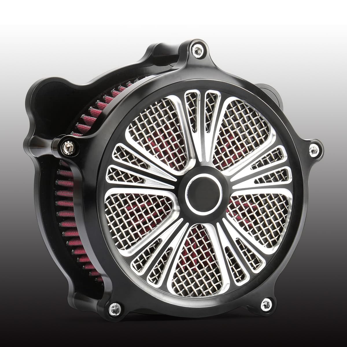 INDNICE High Performance Air Filter for Harley Davidson Dyna (00-17), Softail (2000-2015) & Touring Models (2000-2007) - Red Air Intake Filter for Improved Engine Performance & Style - Perfect for Highway Cruising & Custom Bike Builds