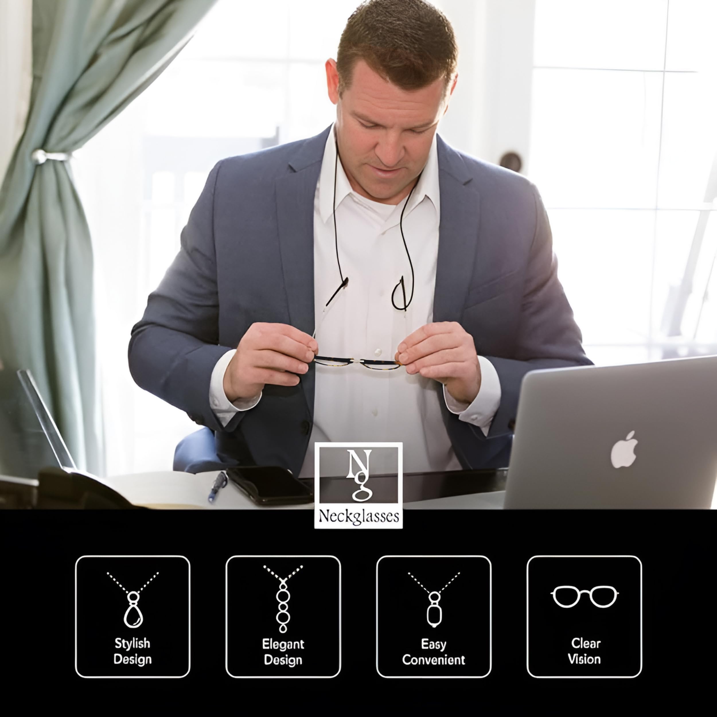 Stylish Progressive Reading Glasses for Women - Designer Blue Light Blocking & UV Protection - Non-Bifocal Clear Vision Optical Lenses - Perfect for Computer Work, Reading & Daily Use