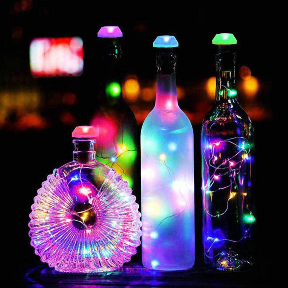 Uonlytech Solar Powered LED Wine Bottle Lights with Cork - 6 Pack Copper Wire Fairy String Lights for Christmas, Wedding, Party & Home Decor - Outdoor & Indoor Use