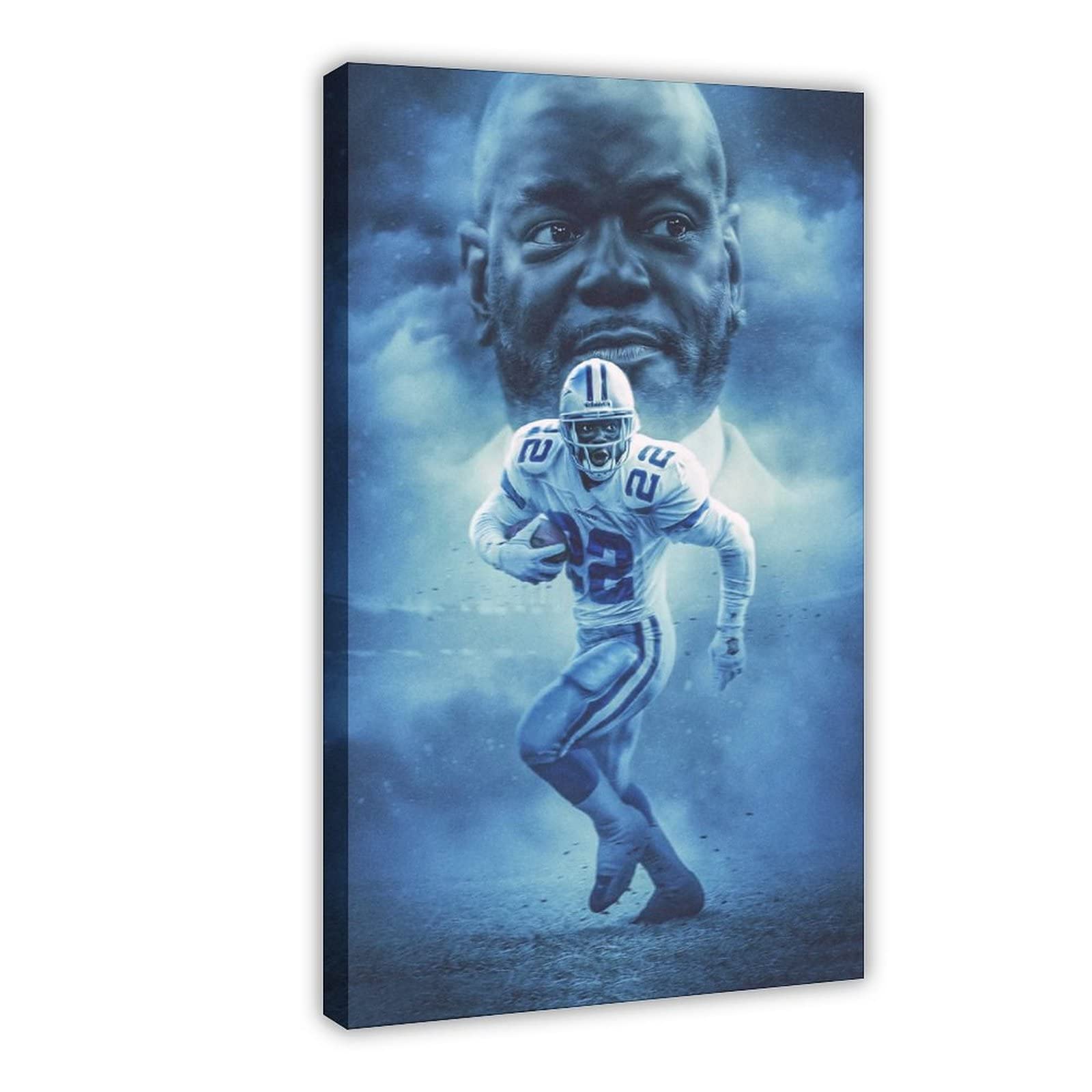 Emmitt Smith Canvas Poster - 20x30 Inch (50x75cm) Framed Football Sports Wall Art for Bedroom, Office & Man Cave Decor - Perfect Gift for NFL & Dallas Cowboys Fans