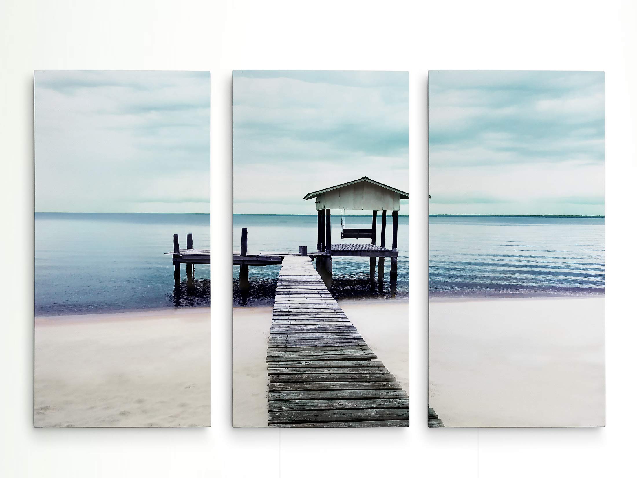 Renditions Gallery 3 Panel Beach Wall Art - Peaceful Coastal Décor for Home, Office, Bedroom & Living Room - 24x36 Inches - Perfect for Creating a Relaxing Atmosphere in Beach Houses, Vacation Rentals & Spa Rooms