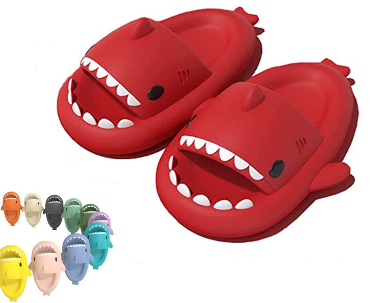 2022 Cute Shark Slippers for Women & Men - Anti-Slip Open Toe Slides with Cloud Sole - Summer Beach Sandals & House Shoes for Indoor/Outdoor Wear