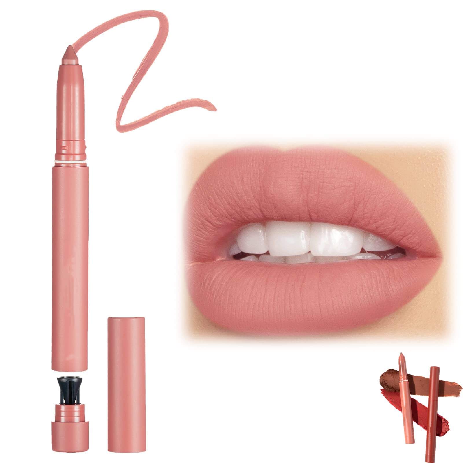 CAIKUIZEI 12-Color Rotating Matte Lipstick Pencils Set - Long Lasting Lip Crayon & Lip Liner with Sharpener | Vegan, Cruelty-Free Makeup for Daily Wear, Parties & Special Occasions