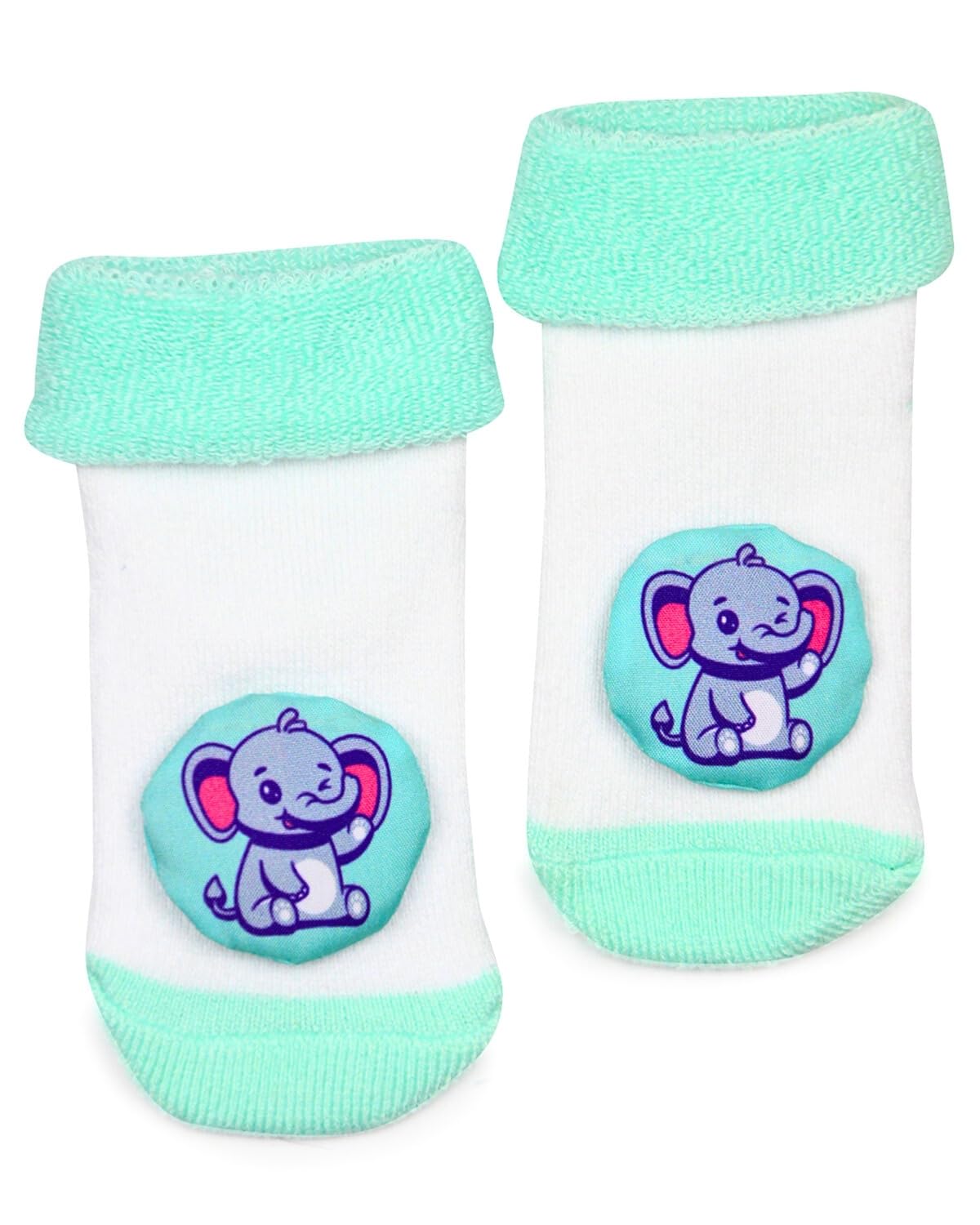 USOXO Newborn Baby Soft Cotton Cute Cartoon Terry Socks Shoes - Pack of 3 (6-9 Months, Multicolor) | Perfect for Infant Fashion, Photo Shoots & Gift Giving