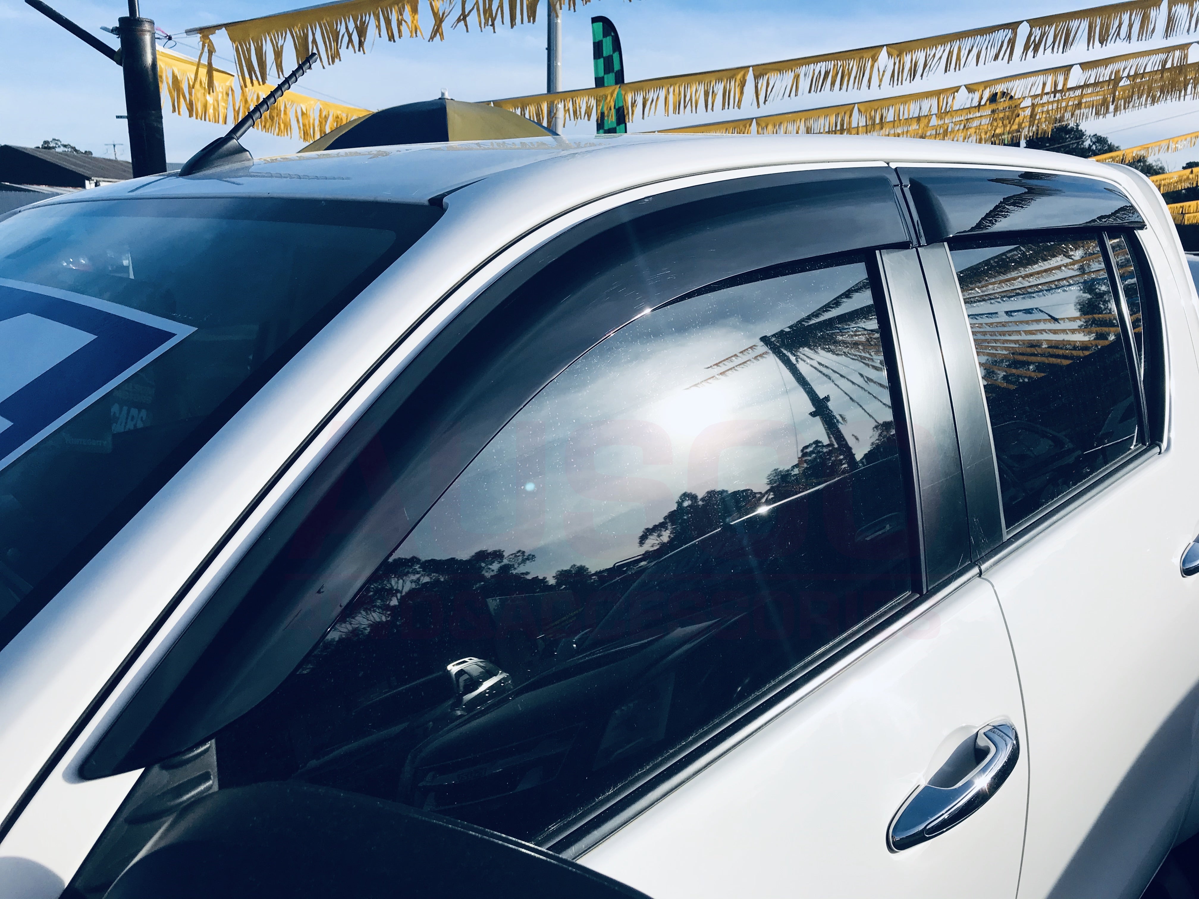 Weather Shields & Bonnet Protector for Toyota Hilux Dual Cab 2015-2020 - Durable Car Accessories for Rain Protection & UV Defense - Perfect for Off-Road Adventures & Daily Commuting