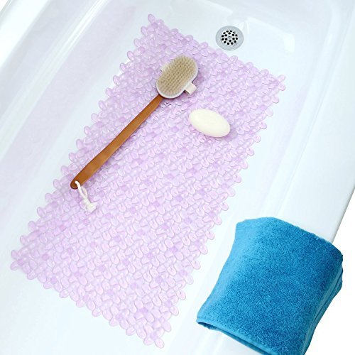 Bed of Blossoms Bath Mat - Light Magenta | Soft Non-Slip Bathroom Rug | Water Absorbent Shower Mat for Bathroom Decor & Comfort