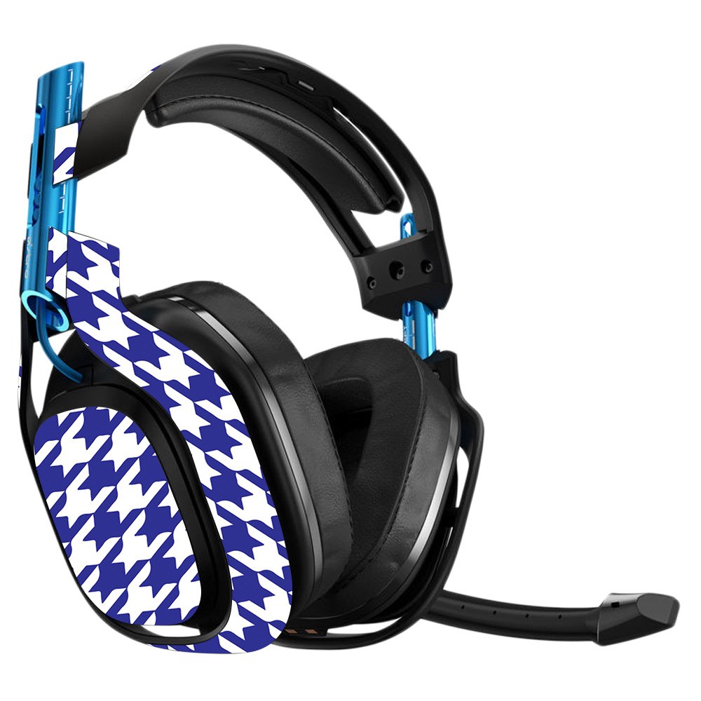 MightySkins Protective Vinyl Skin Wrap for Astro A50 3rd Gen Gaming Headset - Blue Houndstooth Design | Durable, Customizable & Easy to Apply | Made in USA | Perfect for Gaming, Streaming & Personalized Headset Protection