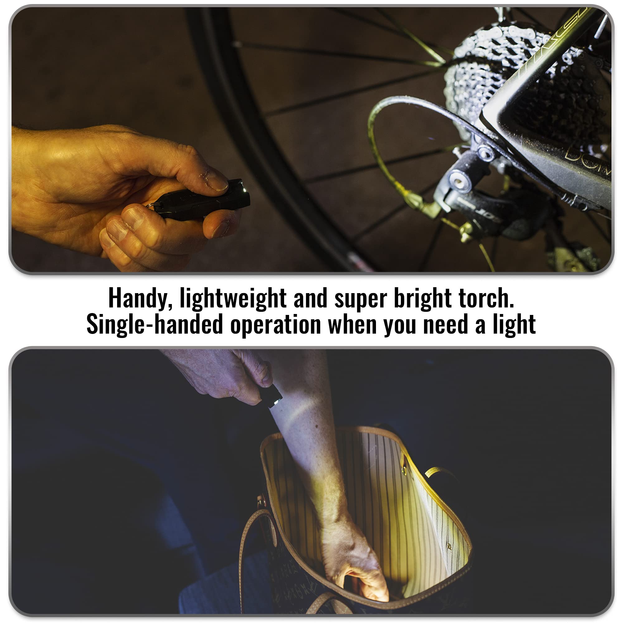 Rechargeable Keychain Flashlight 120 Lumen - Mini LED Flashlight for EDC, Emergency, Camping & Outdoor Activities - Compact Keychain Light with Bright Beam