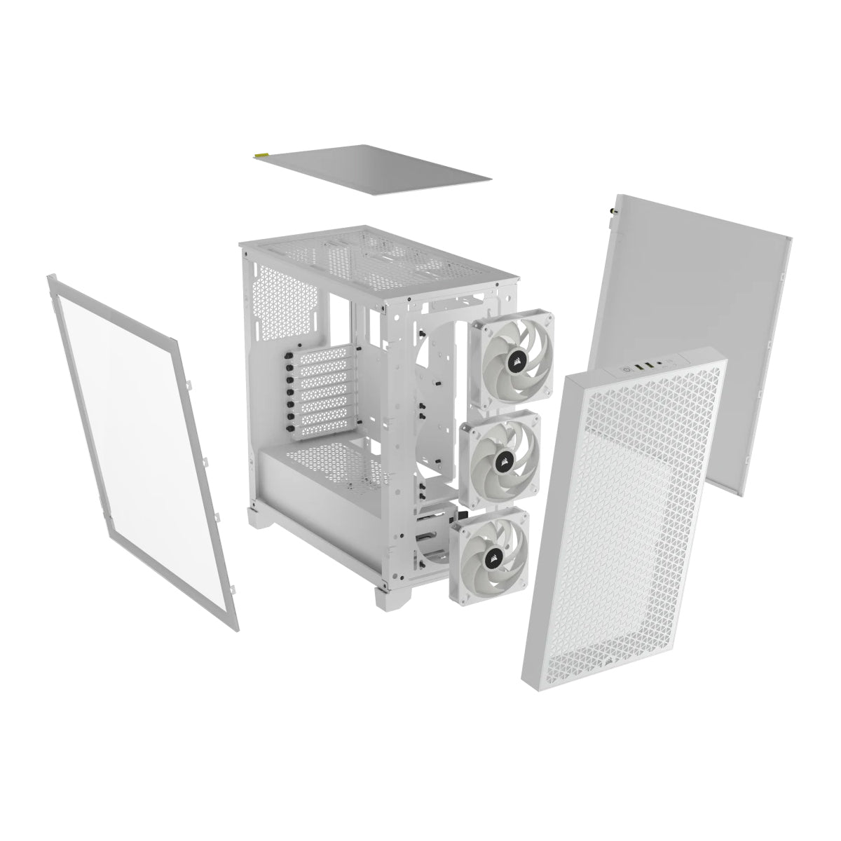 Corsair iCUE 3000D RGB Airflow Tempered Glass Mid Tower PC Case - White | High Airflow Design for Gaming & Workstation Builds | Perfect for Esports & Content Creation