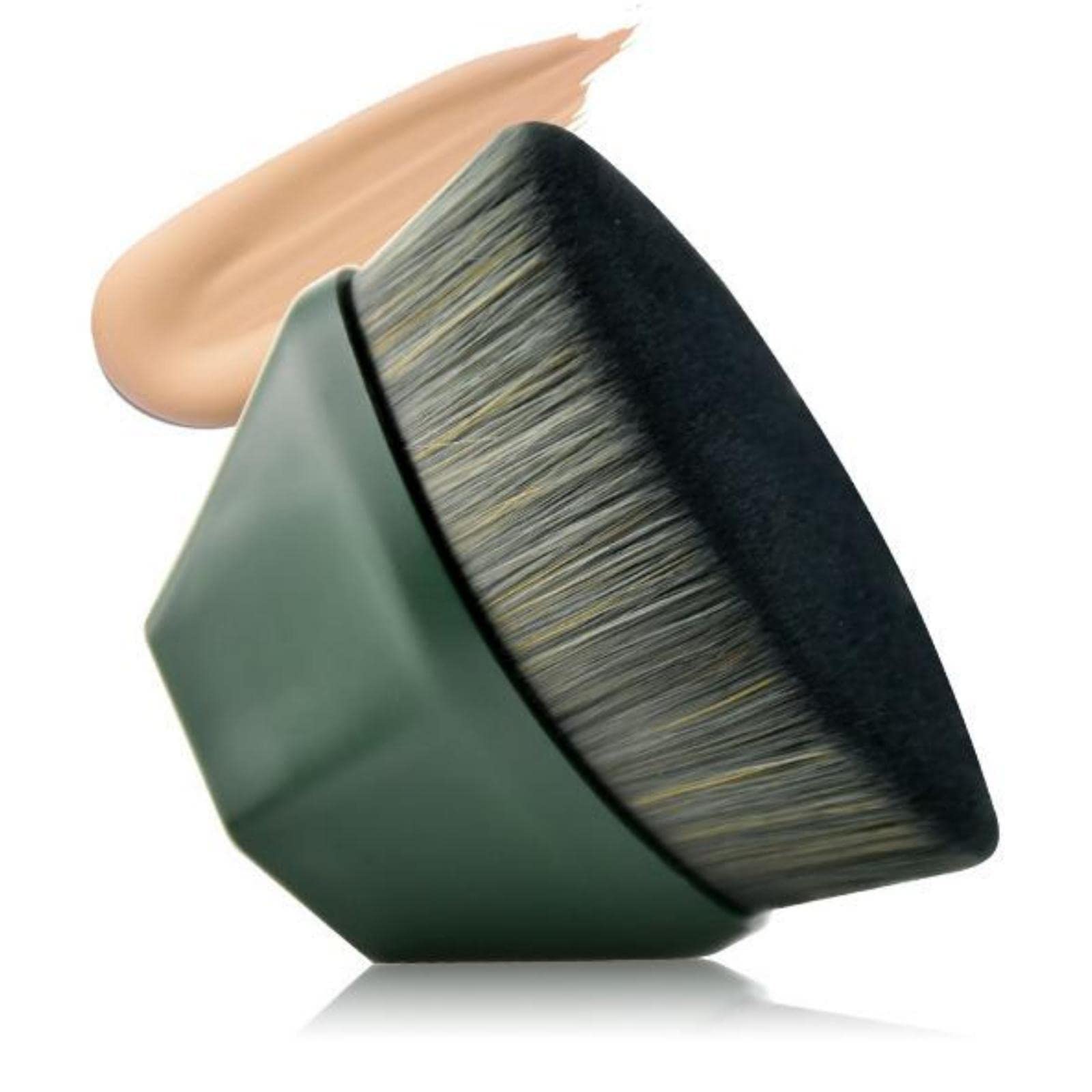 XIALITR Flat Top Kabuki Makeup Brush - High Density Seamless Foundation Brush for Liquid, BB & Cream Makeup | Professional Face Makeup Brush Set for Women (Green) | Perfect for Daily Makeup & Professional Makeup Artists