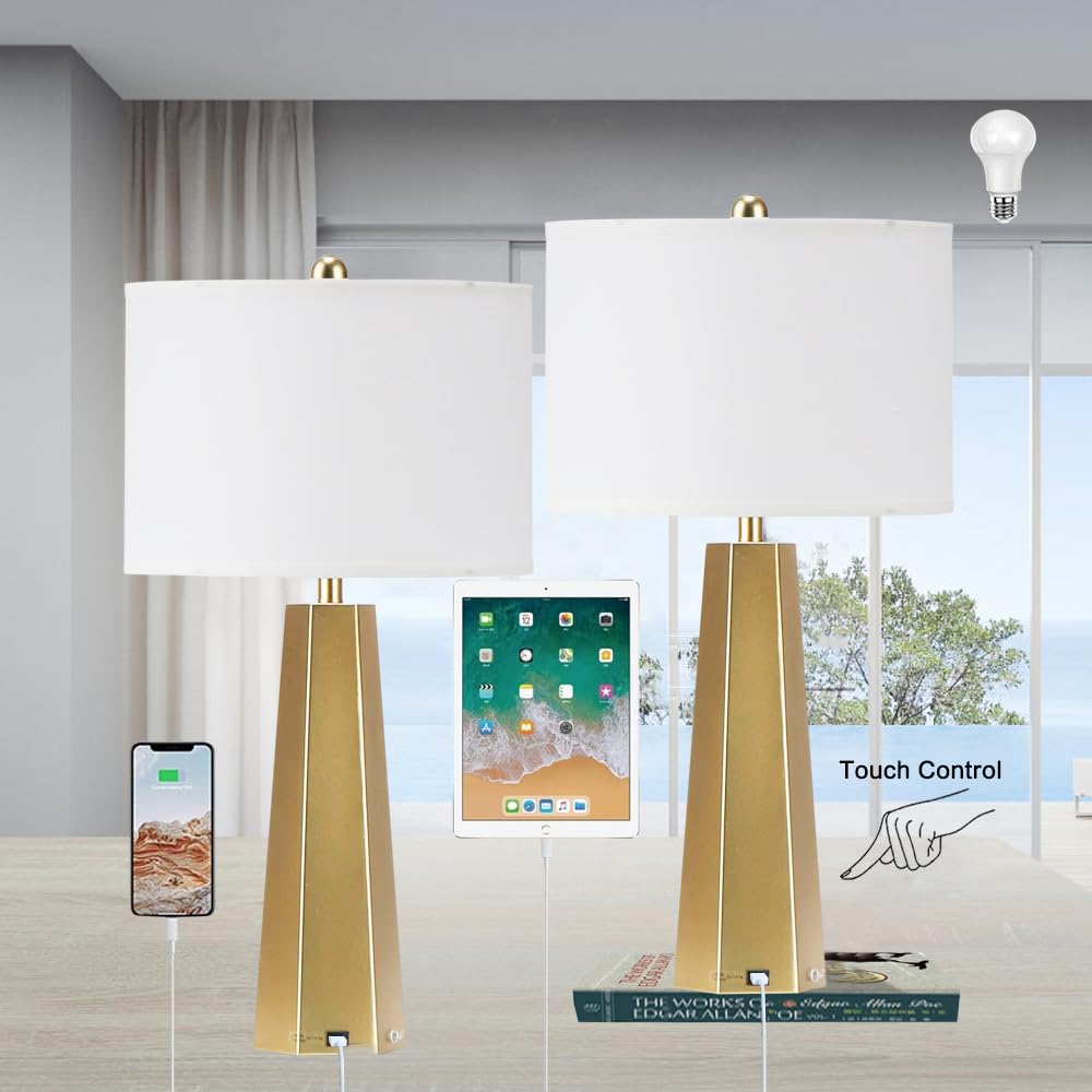 Modern Touch Bedside Lamps Set of 2 - 30