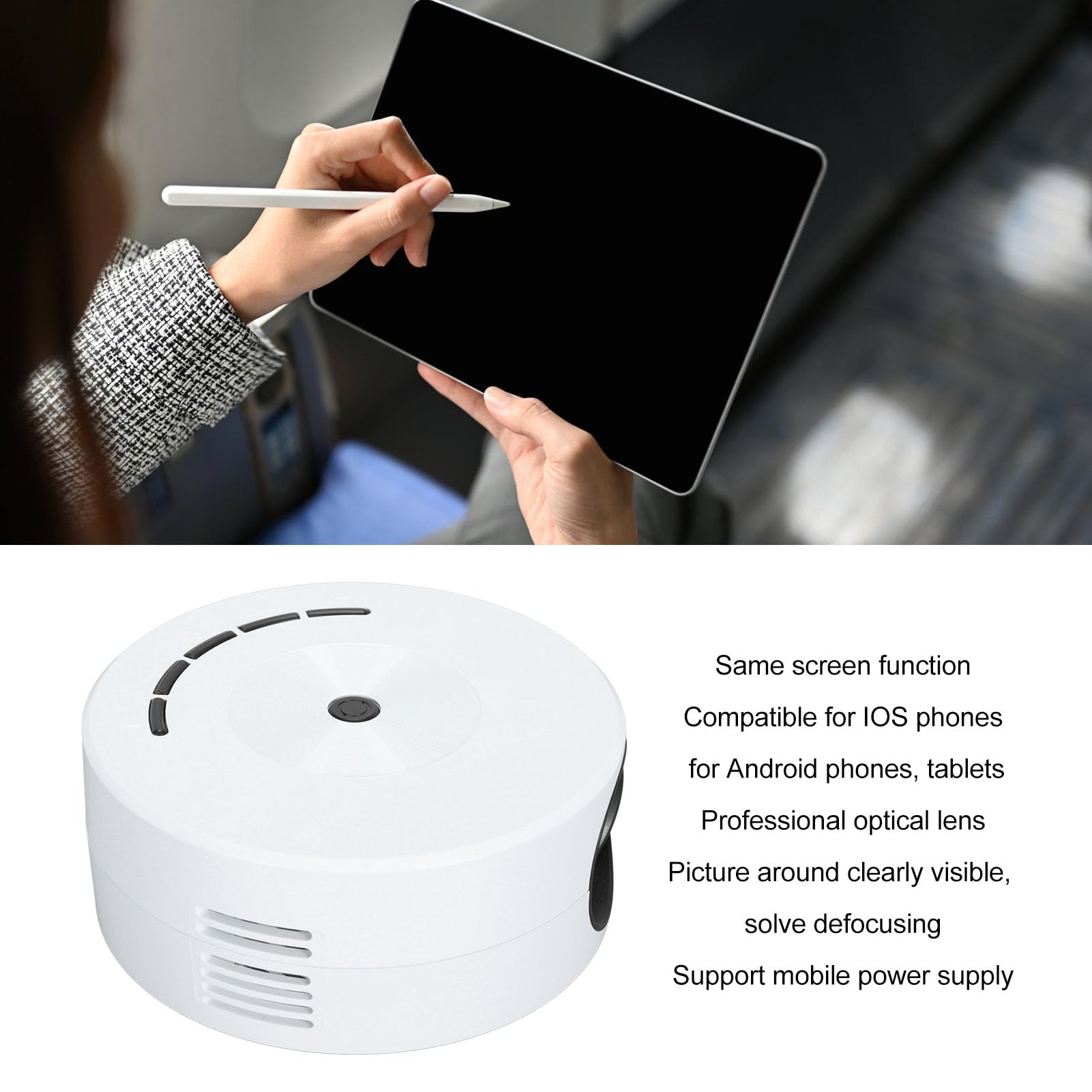 Mini Projector for Home Theater - HD LCD Display, Built-in Speaker, Portable & Eye Protection - Compatible with Phones, Movies & More - Perfect for Indoor Movies, Gaming & Presentations