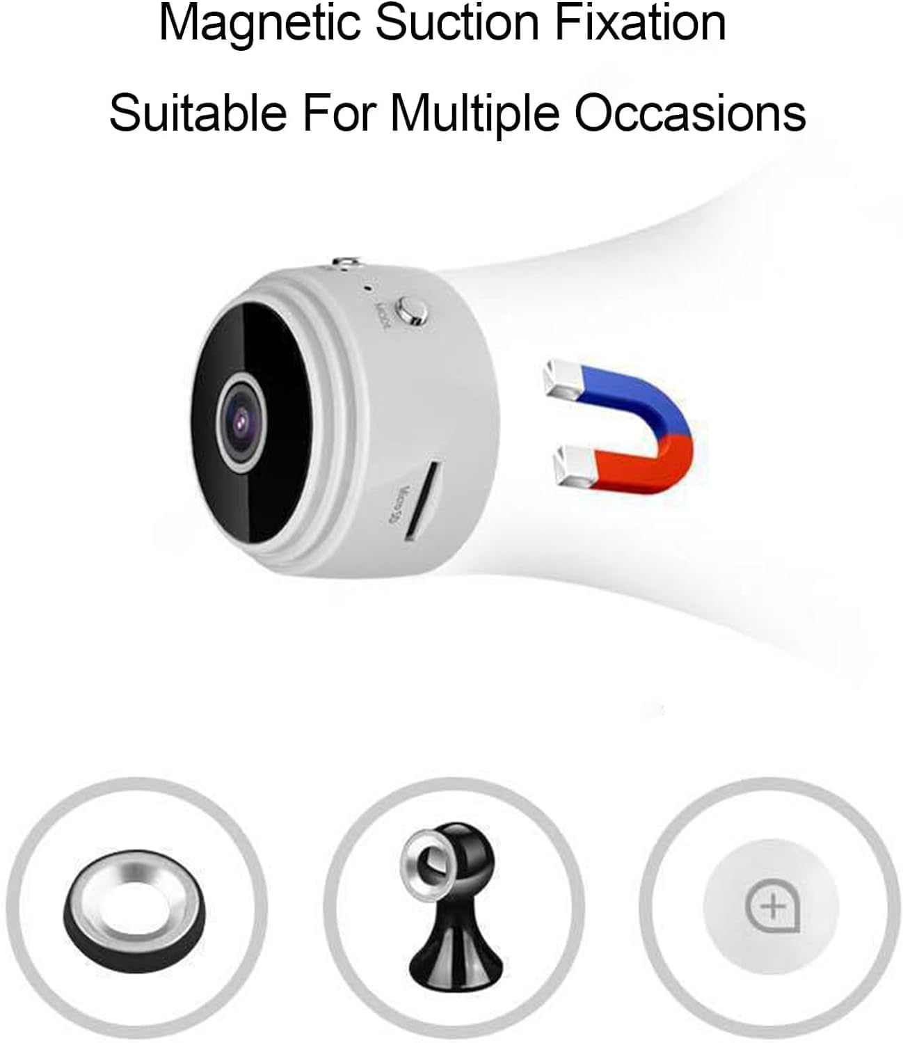 Godemmio Camtrix Magnetic Mini Security Camera 1080p HD Wireless - 2 Pack Indoor/Outdoor Home Security Camera with Night Vision & Motion Detection, Works with Smartphone App for Baby/Pet Monitoring & Property Protection