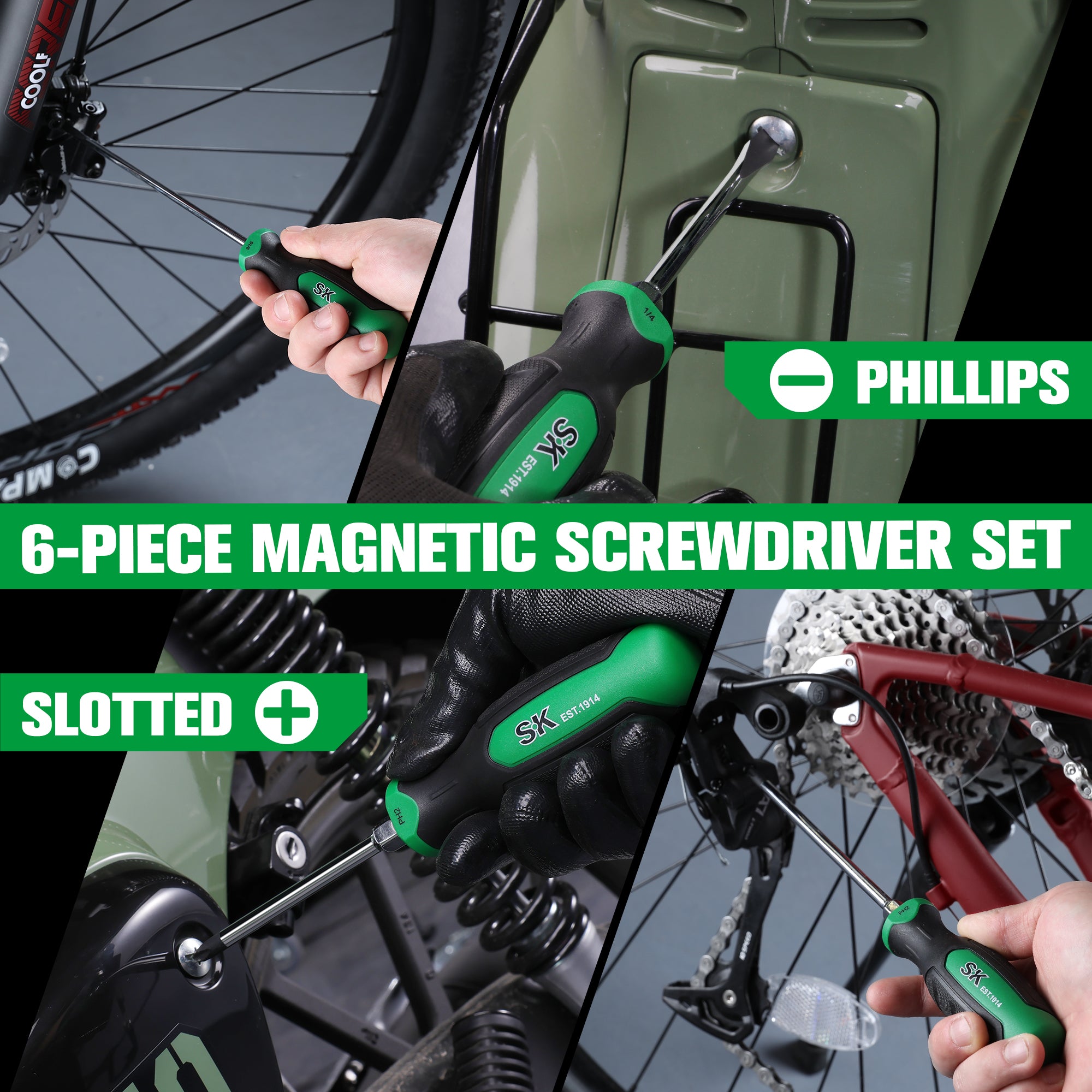 6-Piece Dual Material Magnetic Screwdriver Set - Professional Screwdriver Kit for Home Repair, Electronics, and DIY Projects