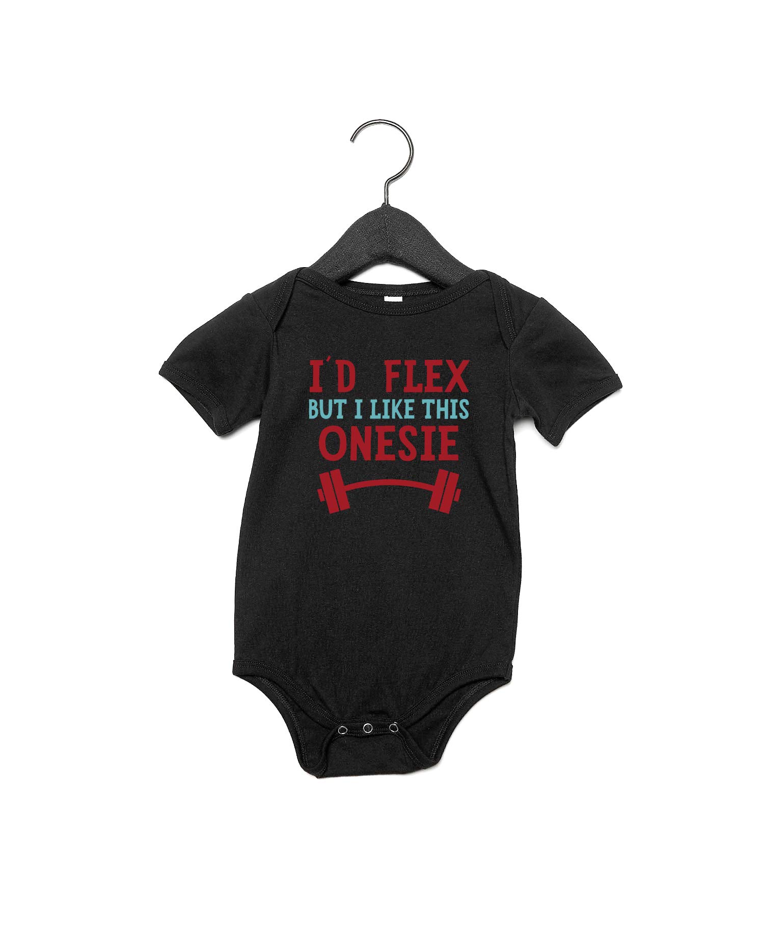 Funny Baby Onesie - 'I'd Flex But I Like This' Quote Bodysuit for Boys & Girls | Soft Cotton Black Infant Romper | Newborn Photo Shoot, Birthday Gift, Casual Outfit (Size R99)