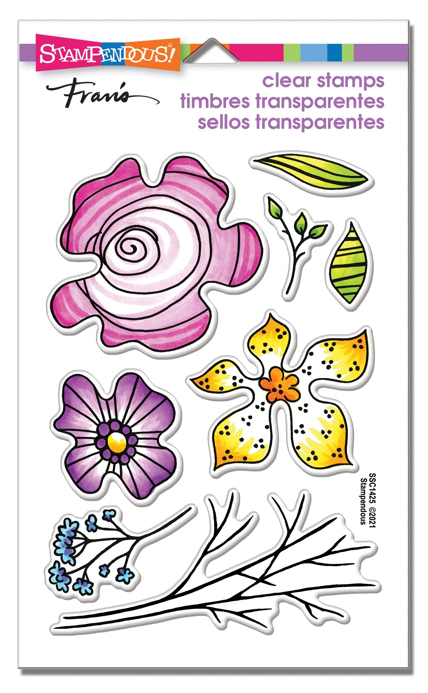 Stampendous Clear Stamps STAMPND FLRL PCS Floral Pieces - Premium DIY Scrapbooking & Card Making Supplies for Handmade Greeting Cards, Wedding Invitations, and Craft Projects