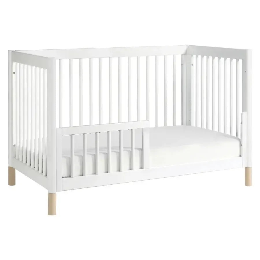 Babyletto Gelato 4-in-1 Convertible Crib - White with Washed Natural Feet | Modern Nursery Furniture for Newborn to Toddler | Perfect for Small Spaces & Gender-Neutral Nursery Decor