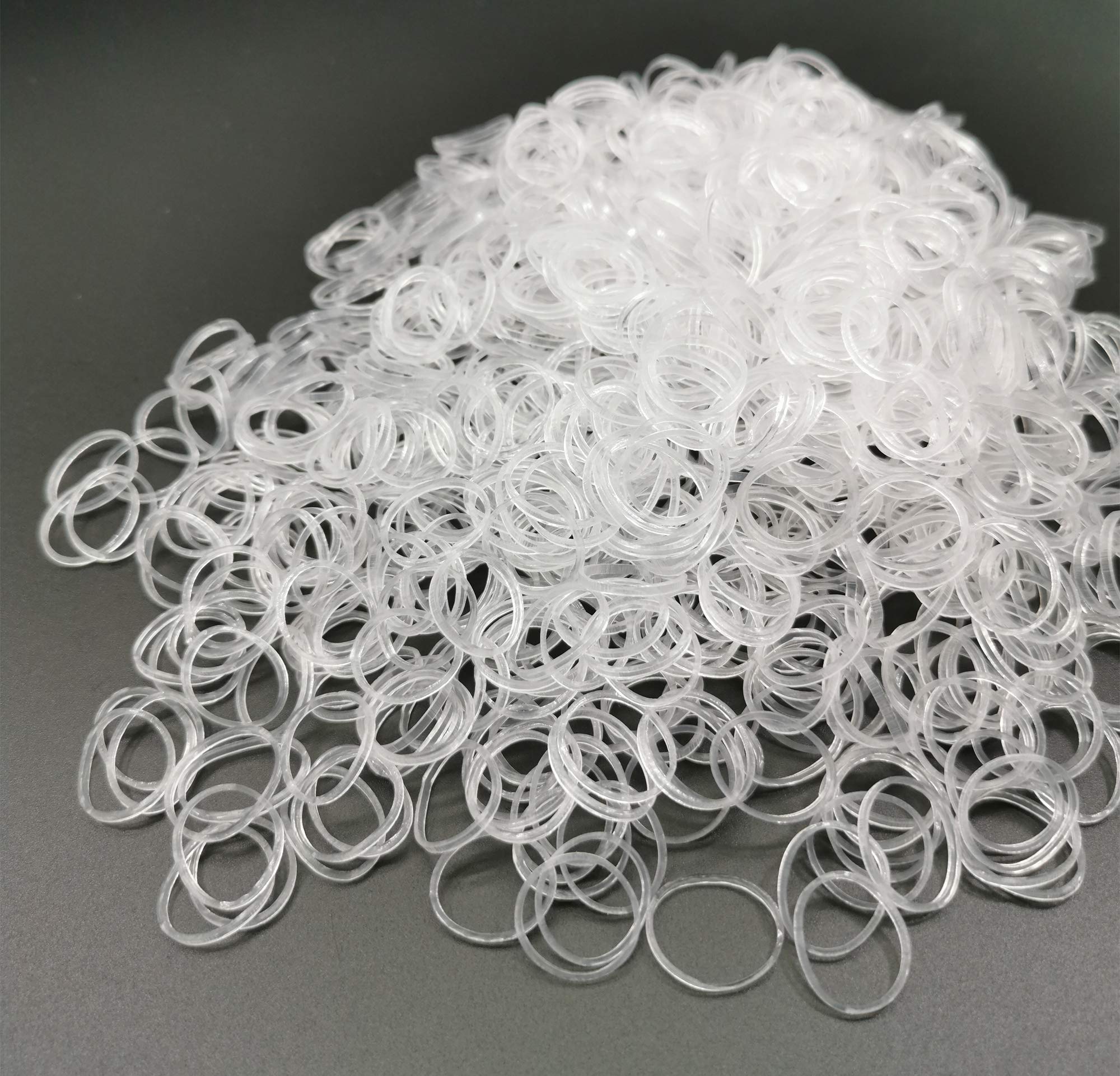 Mini Clear Rubber Bands 1000pcs - Soft Elastic Hair Bands for Kids, Braids & Wedding Hairstyles | Gentle Tiny Rubber Bands for DIY Crafts, Office Use & Hair Accessories