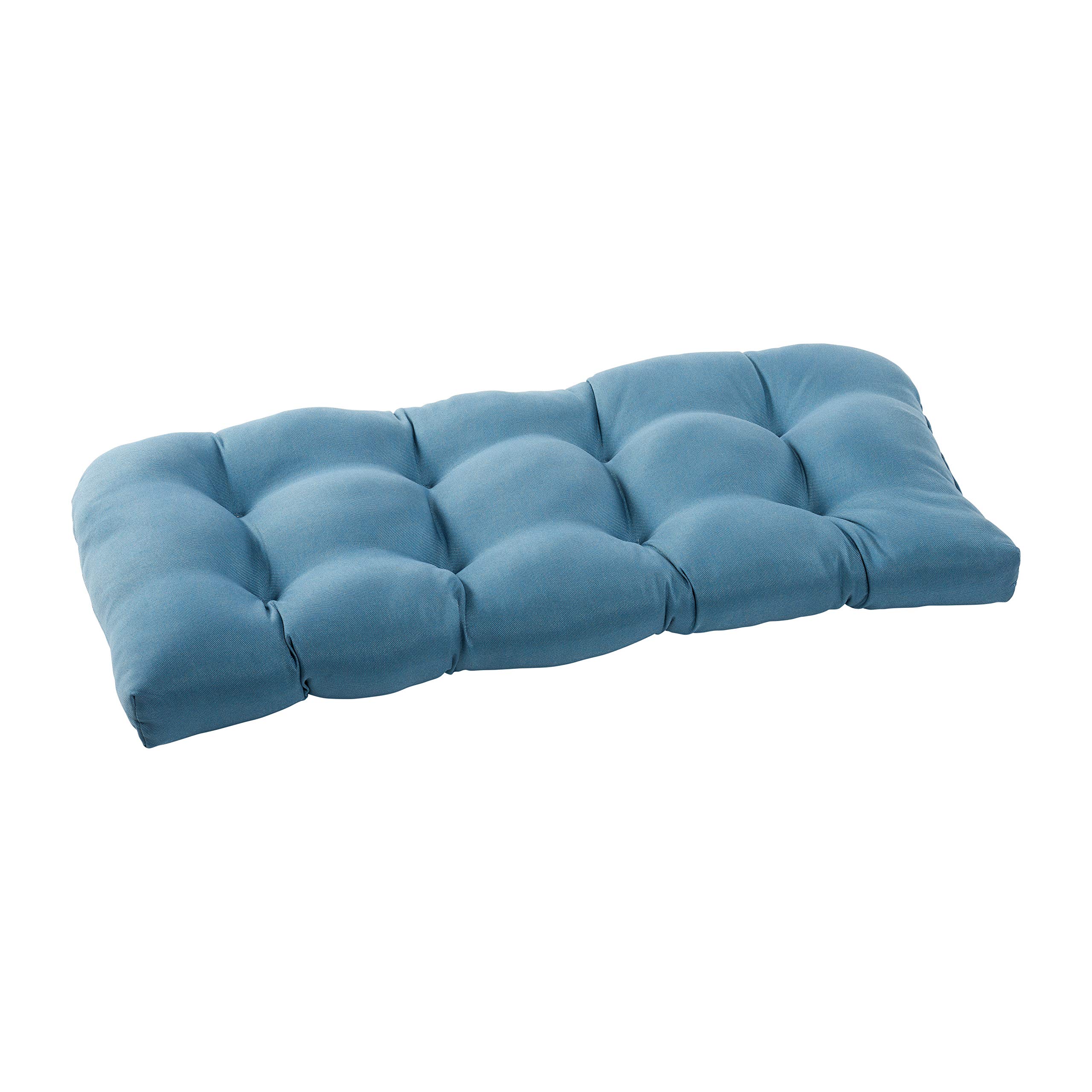 Quality Outdoor Living 29-SB1SLV Tufted Loveseat/Bench Cushion in Sky Blue - Perfect for Patio, Garden, and Poolside Comfort