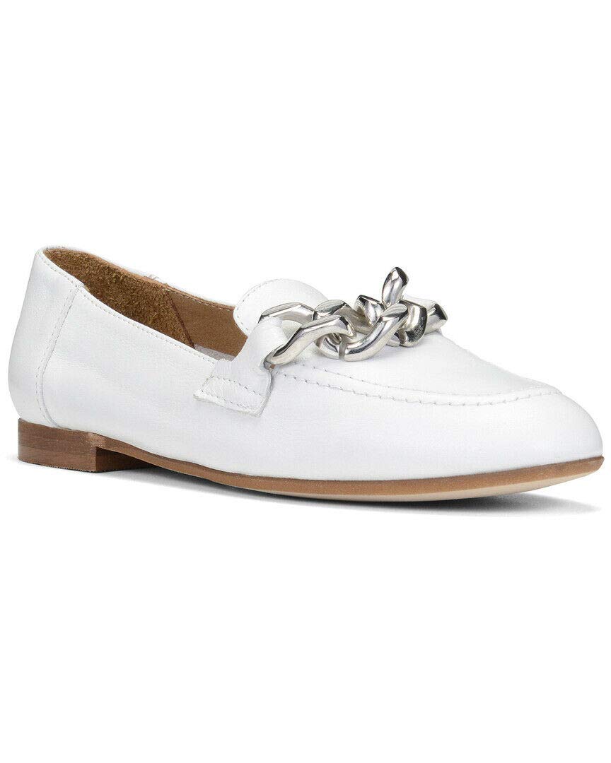 Donald Pliner Nolin Women's Suede Leather Loafers - Comfortable Slip-On Flats in White, Size 9.5 Medium (US) - Perfect for Office, Travel & Casual Wear