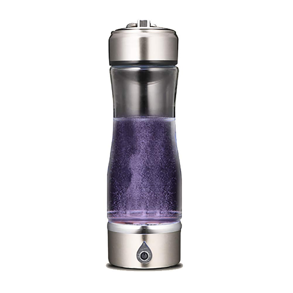 Premium SPE Electrolysis Hydrogen Rich Water Bottle - 420ml Portable Rechargeable Glass Drinking Cup for Travel, Fitness & Wellness | Alkaline Hydrogen Generator for Hydration & Detox