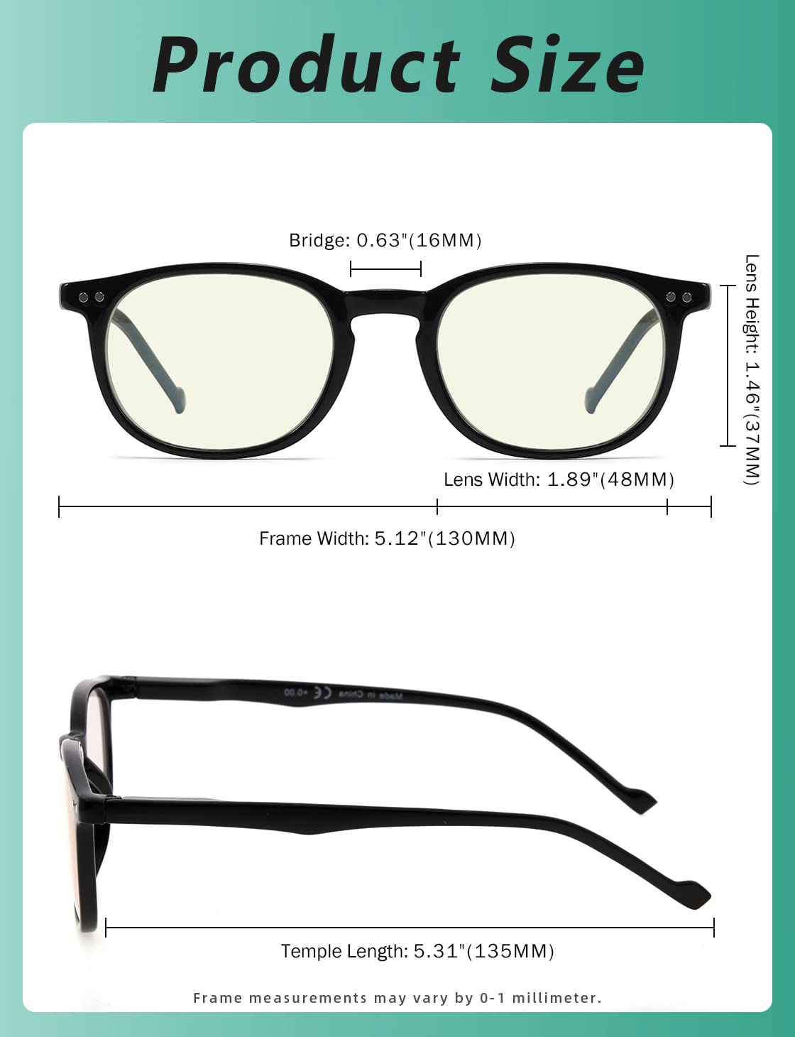 Blue Light Blocking Reading Glasses for Men & Women - Anti Eyestrain Vintage Style Readers for Computer, Office & Nighttime Reading