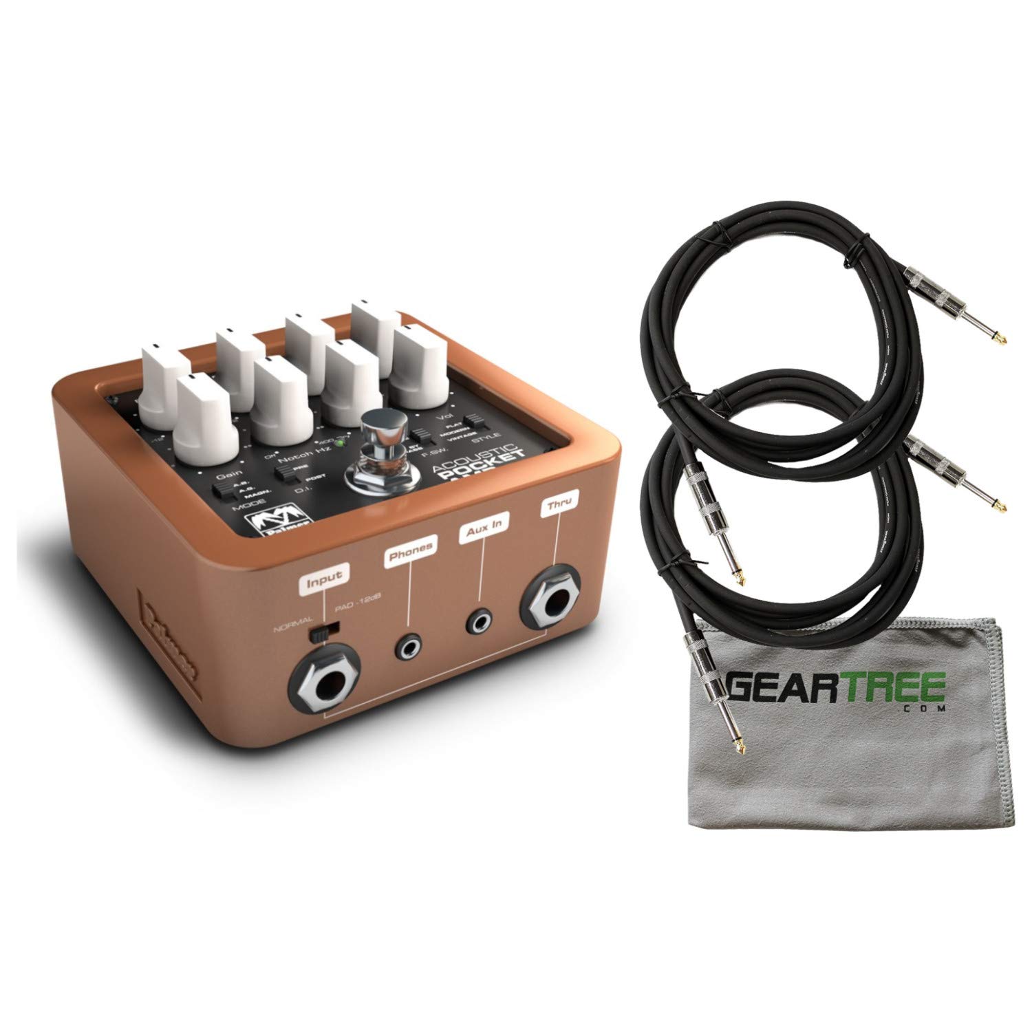 Palmer Pocket Amp Acoustic - Portable Guitar Preamp for Acoustic & Electric String Instruments | Compact Battery-Powered Amplifier for Live Performances, Studio Recording & Travel Practice