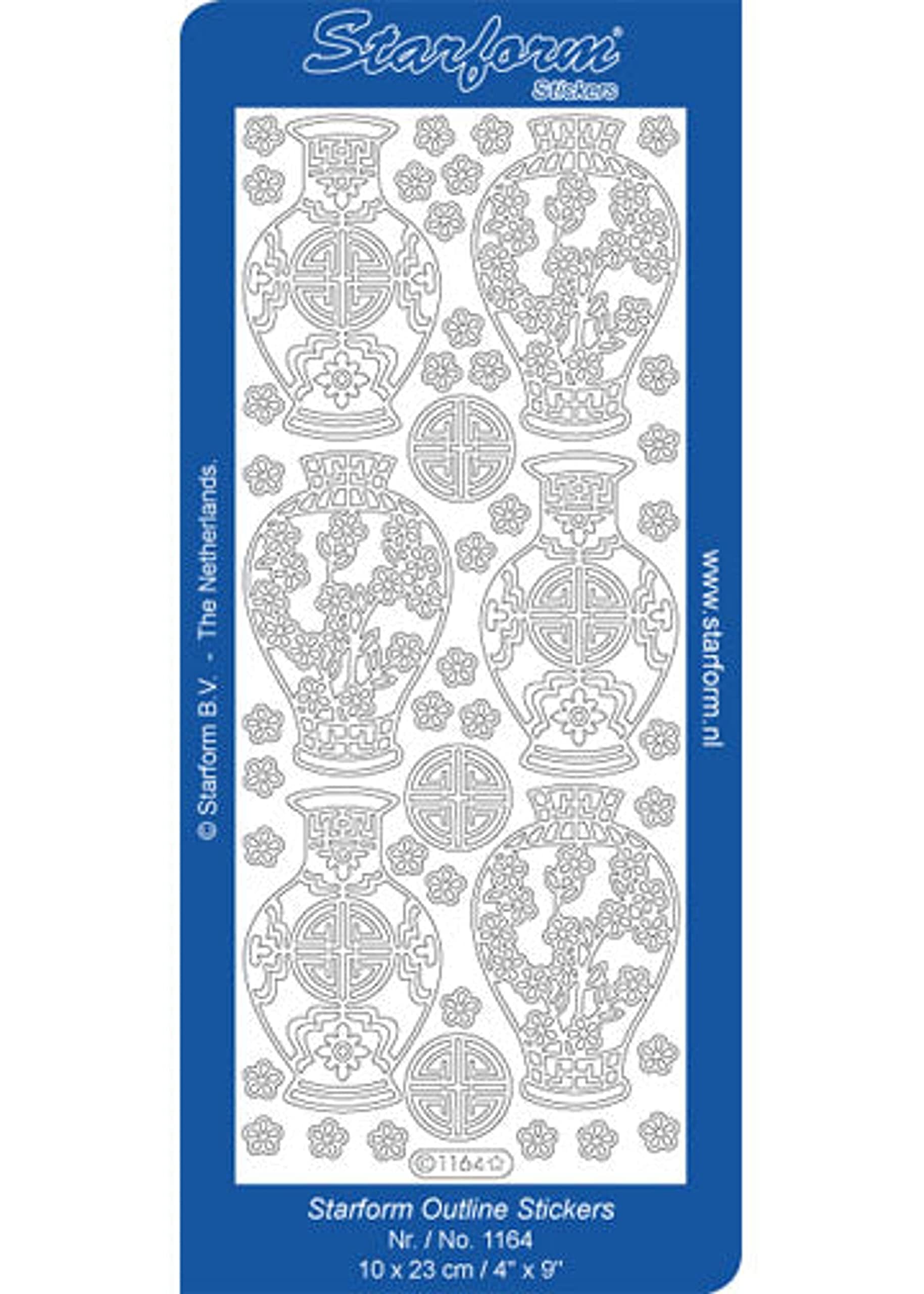 Decorative Oriental Vase Stickers in Gold - Perfect for Home Decor, Scrapbooking & DIY Crafts