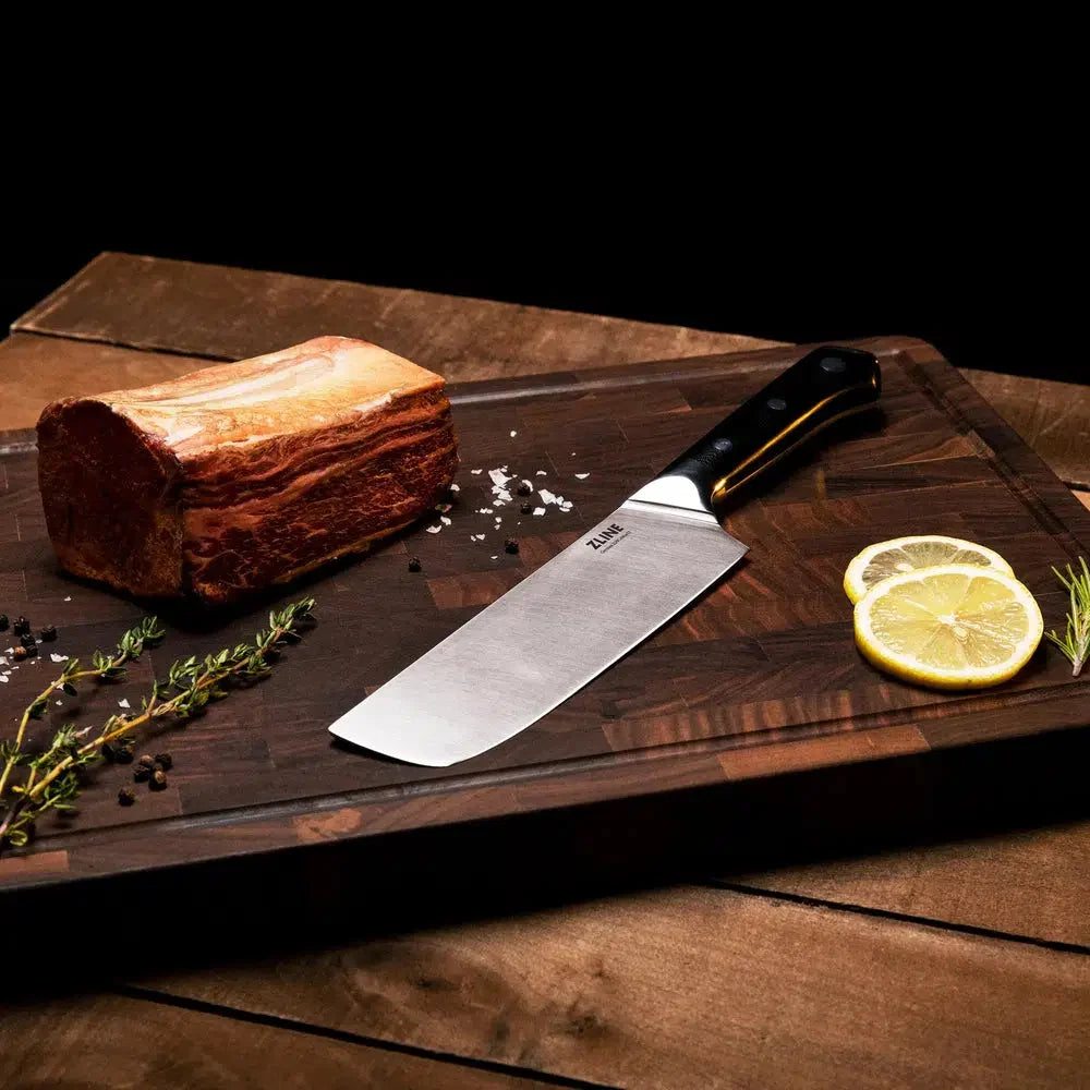 Zline 15-Piece Professional German Steel Kitchen Knife Block Set - High-Quality Chef Knives, Utility Knives & Steak Knives for Home & Restaurant Use (KSETT GS 15) | Perfect for Cooking, Slicing, Dicing & Food Prep in Professional Kitchens & Home Culinary Enthusiasts