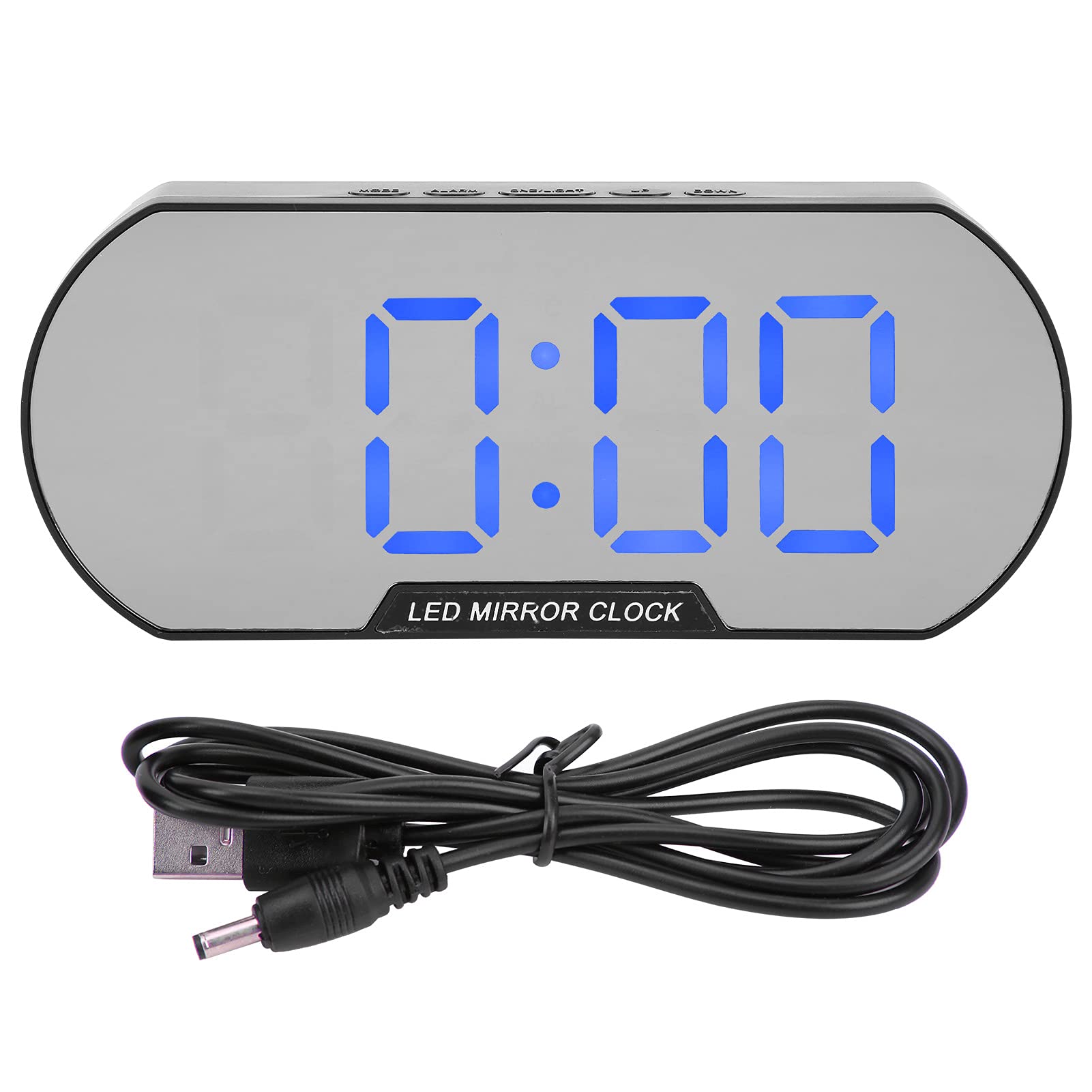 VADUMA HD Large Display Modern LED Digital Alarm Clock with Makeup Mirror - Blue | Perfect for Dormitory, Home, Bedroom & Office Use