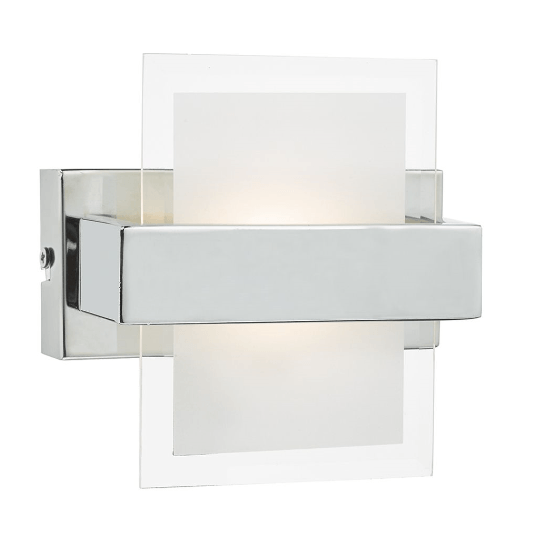 Modern LED Bathroom Wall Light Fixture - IP20 Waterproof, Polished Chrome & Glass Shade - Perfect for Bathroom, Vanity, Powder Room & Spa Lighting